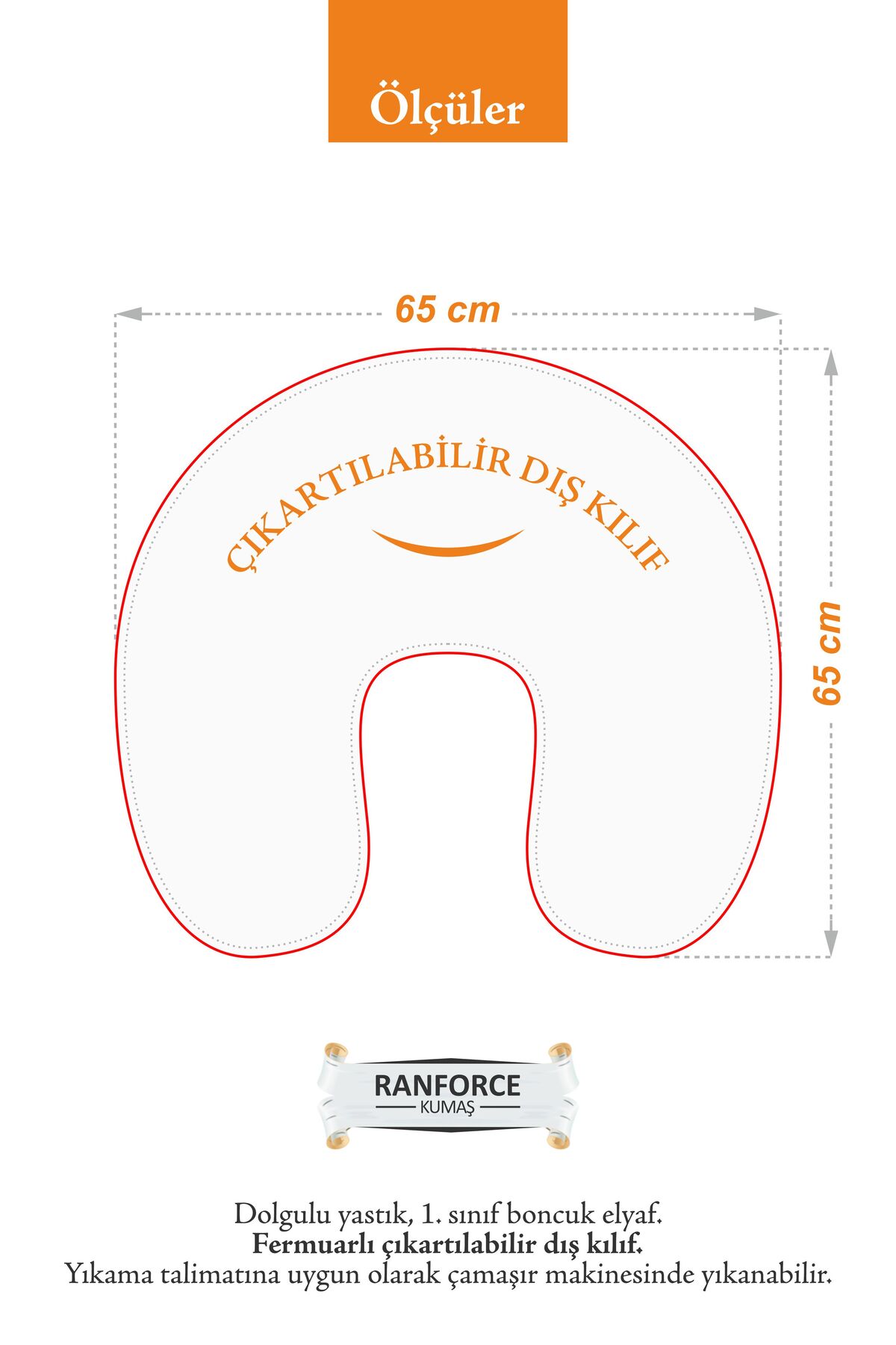 Umaybebek Emzirme Yastığı Minderi, Pamuk Kumaş - Koyu Gri Sarı fotoğrafı 4 (önizleme)