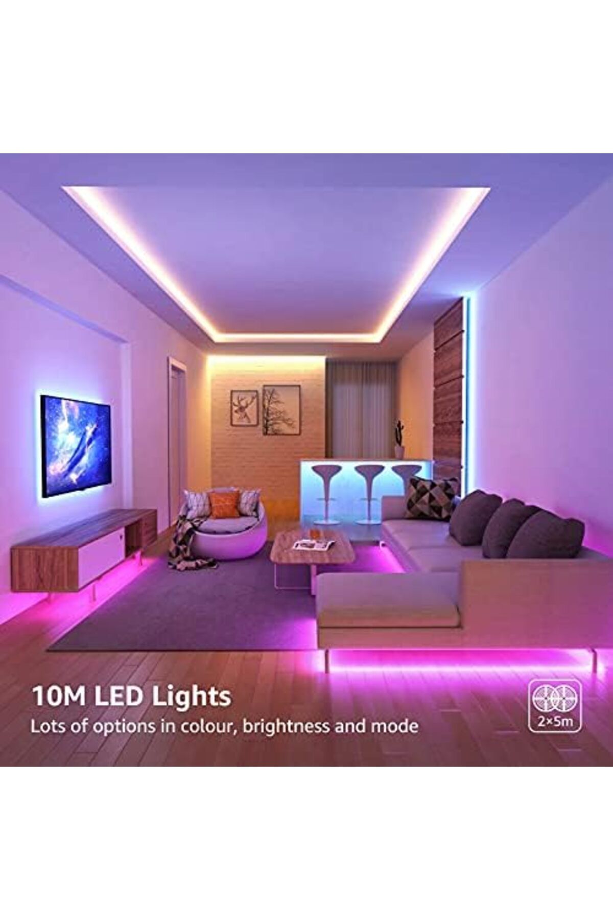 LEPRO-10M LED Strip Lights with Remote, Dimmable, RGB Colour Changing 6