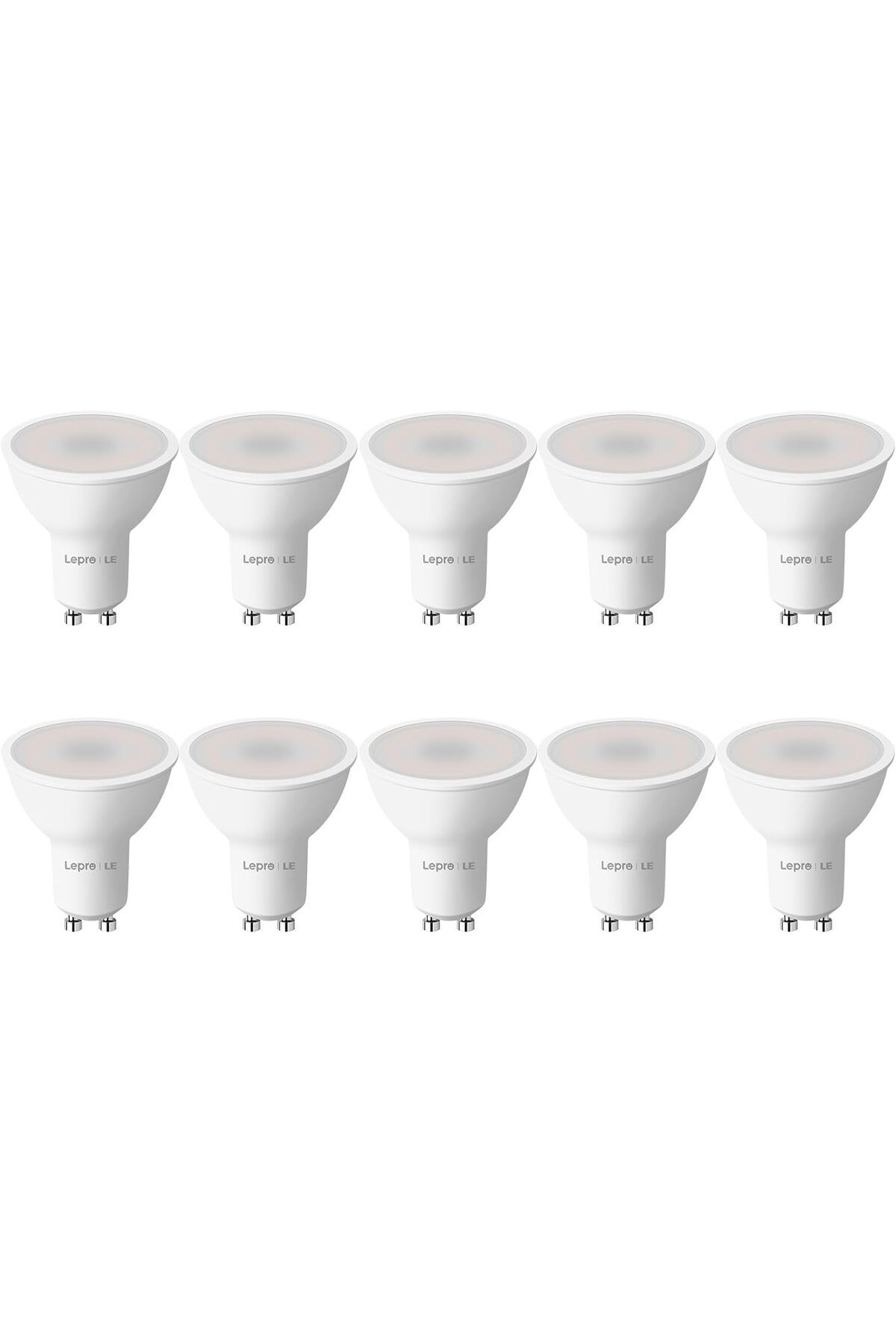 LEPRO-GU10 LED Bulbs, Daylight White 6500K, 100° Wide Beam Spot Light, 4W 345lm, 50W Halogen Spotli 1