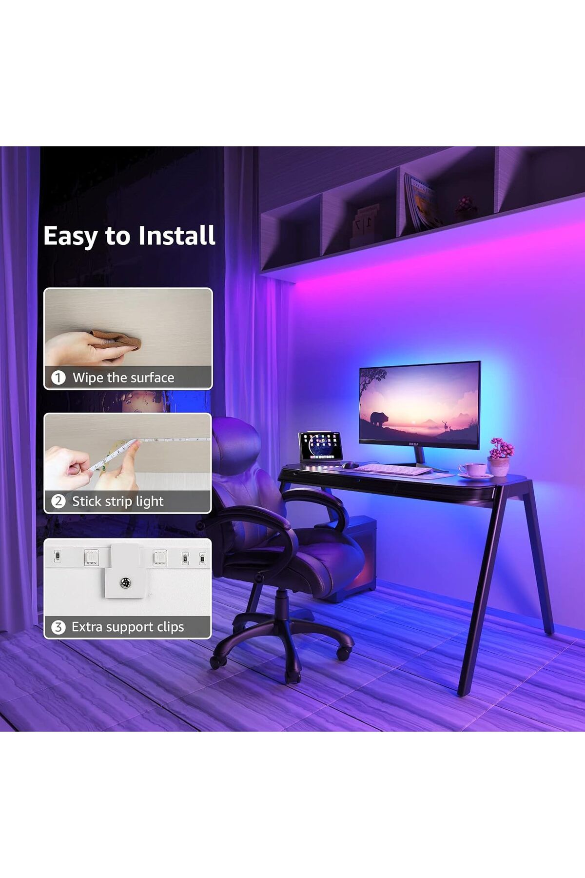 LEPRO-10M LED Strip Lights with Remote, Dimmable, RGB Colour Changing 9