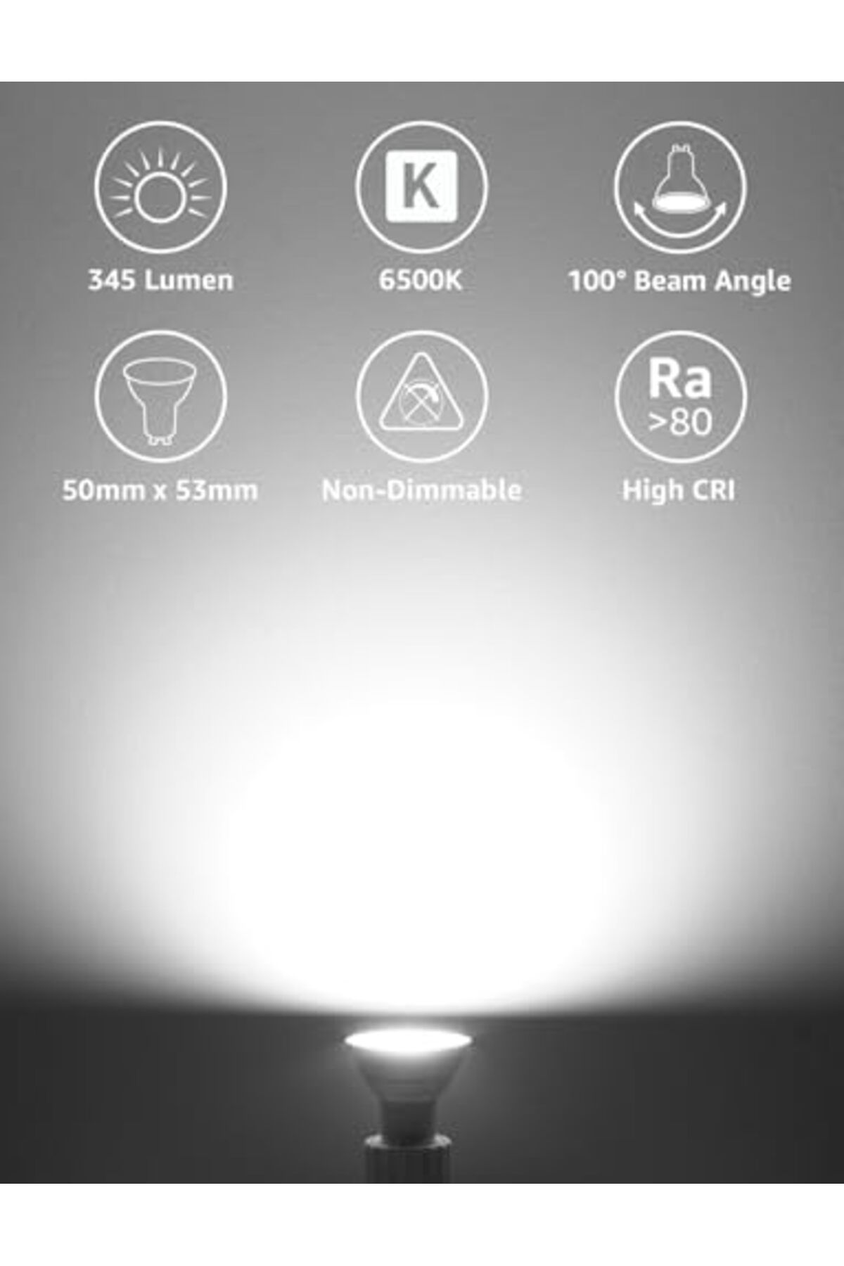 LEPRO-GU10 LED Bulbs, Daylight White 6500K, 100° Wide Beam Spot Light, 4W 345lm, 50W Halogen Spotli 4