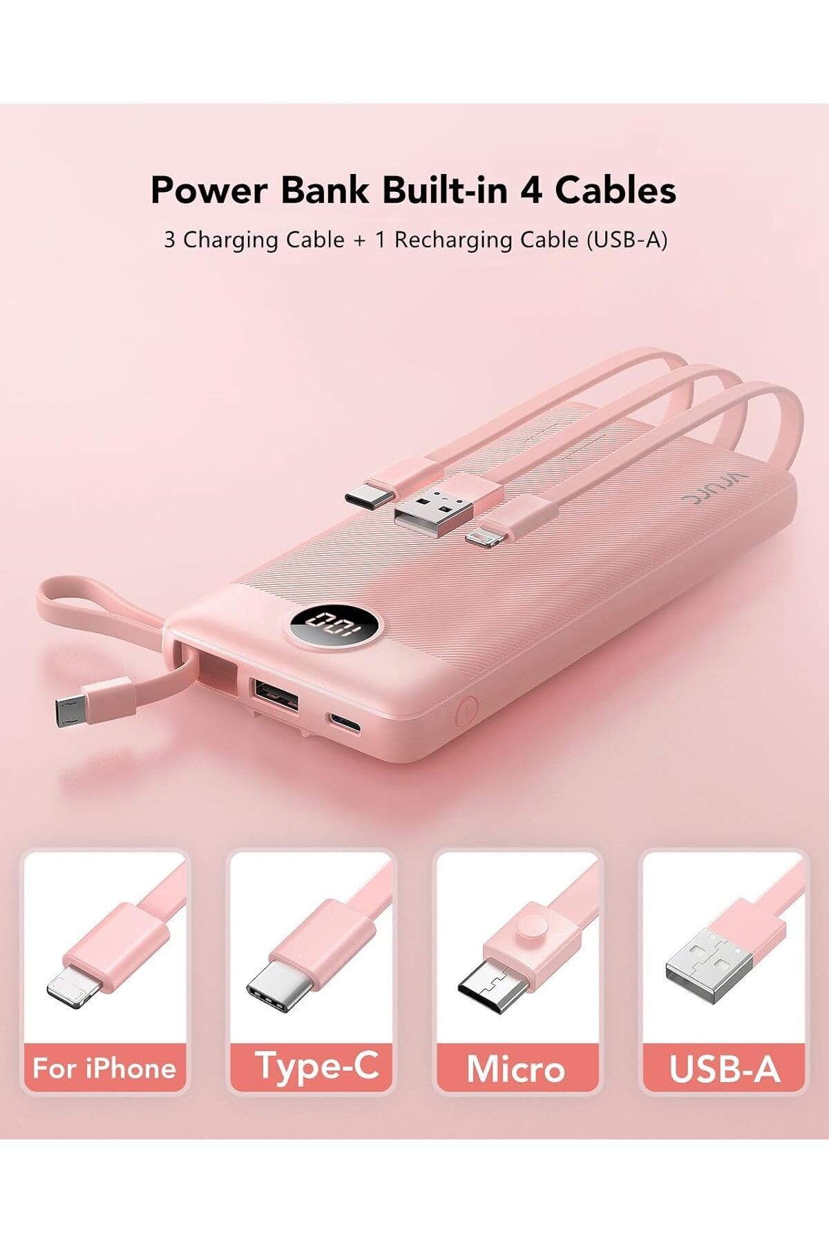 Generic-VRURC Portable Charger 10000mAh, Slim LED Display Power Bank, 5 Output 2 Input Cell Phone Battery Pa 3