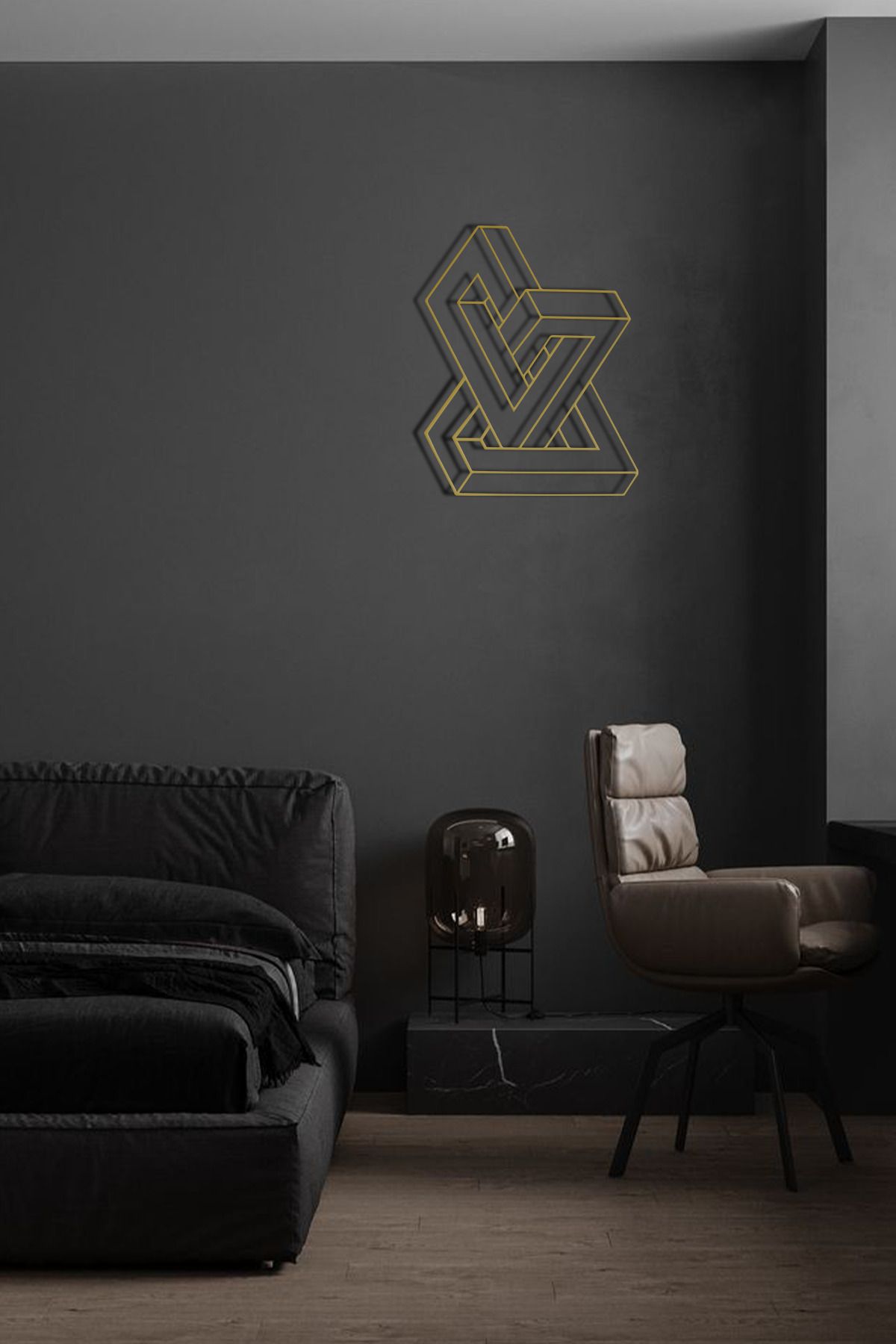 cncrafft Geometrik Düğümlü Metal Tablo – Modern Duvar Dekoru