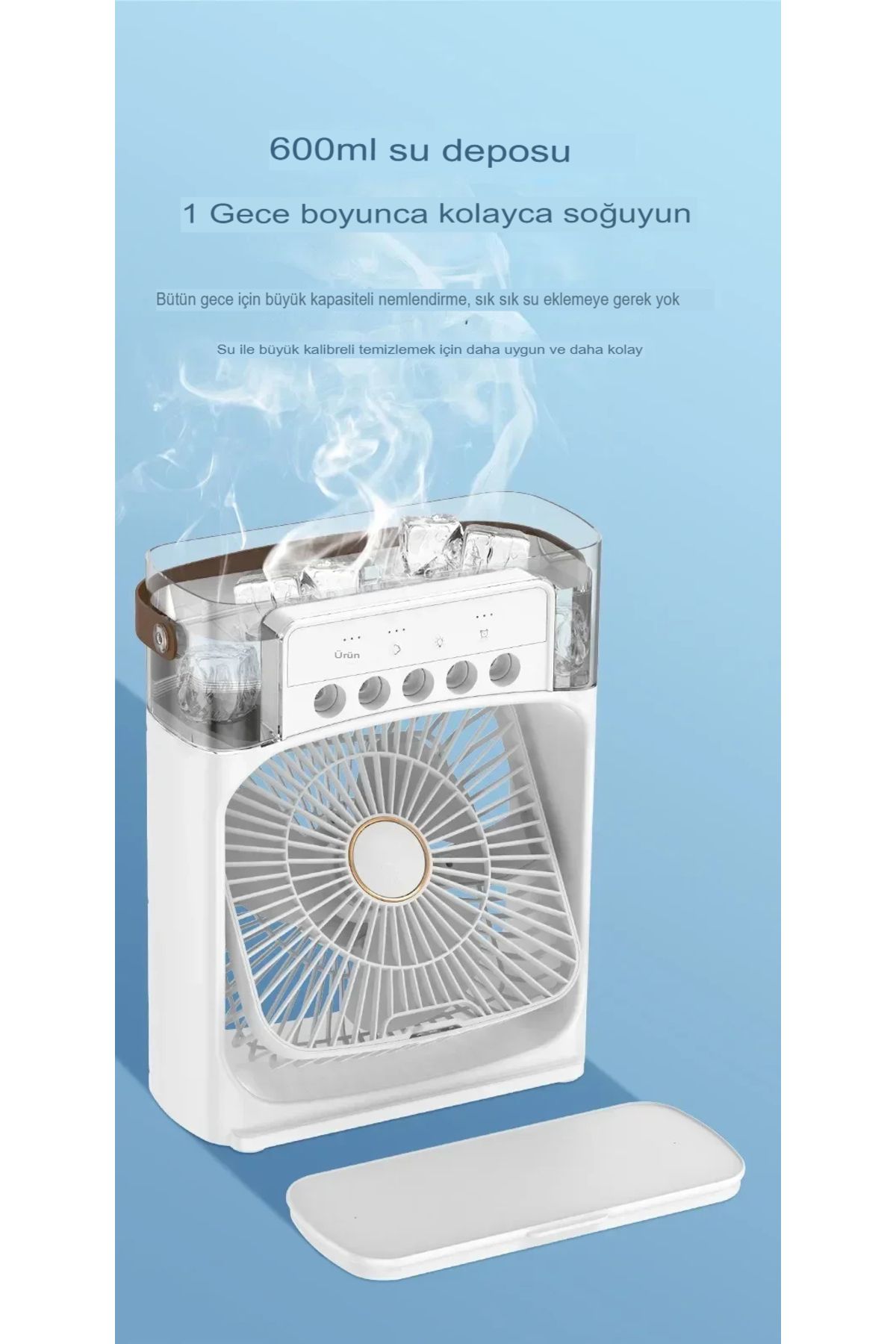 instatech 600 ML Taşınabilir Buzlu Fan nemlendiricili USB sessiz vantilatör serinletici Fan masaüstü ofis için