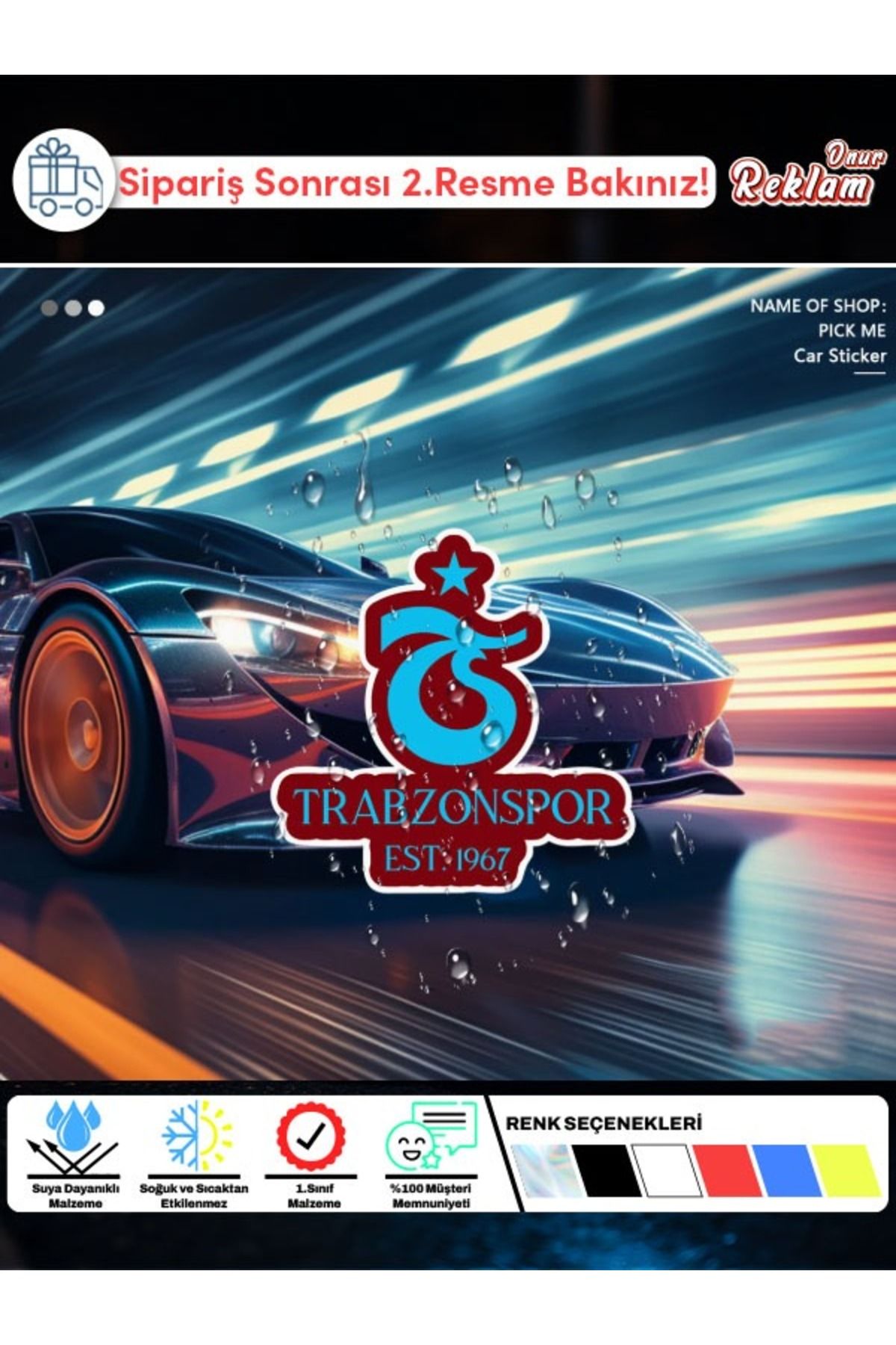 Onur Reklam Trabzonspor Logo Sticker – Suya Dayanıklı Araba Etiketi (1967 Tasarım) 📝 Açıklama: