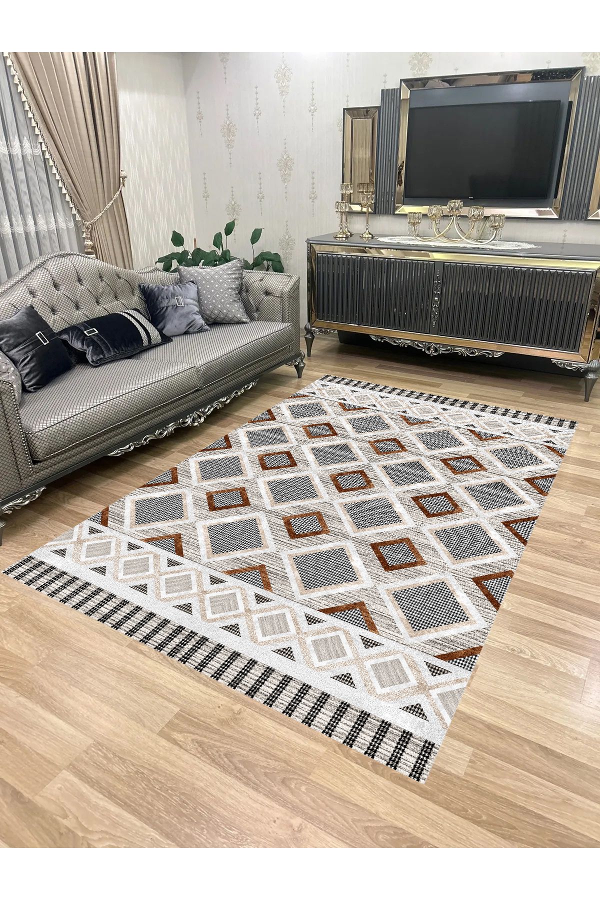 Bordo Halı Yıkanabilir Kaymaz Taban Halı Mutfak Dekor Yolluk Koridor Halısı Salon Halısı-MALDİV