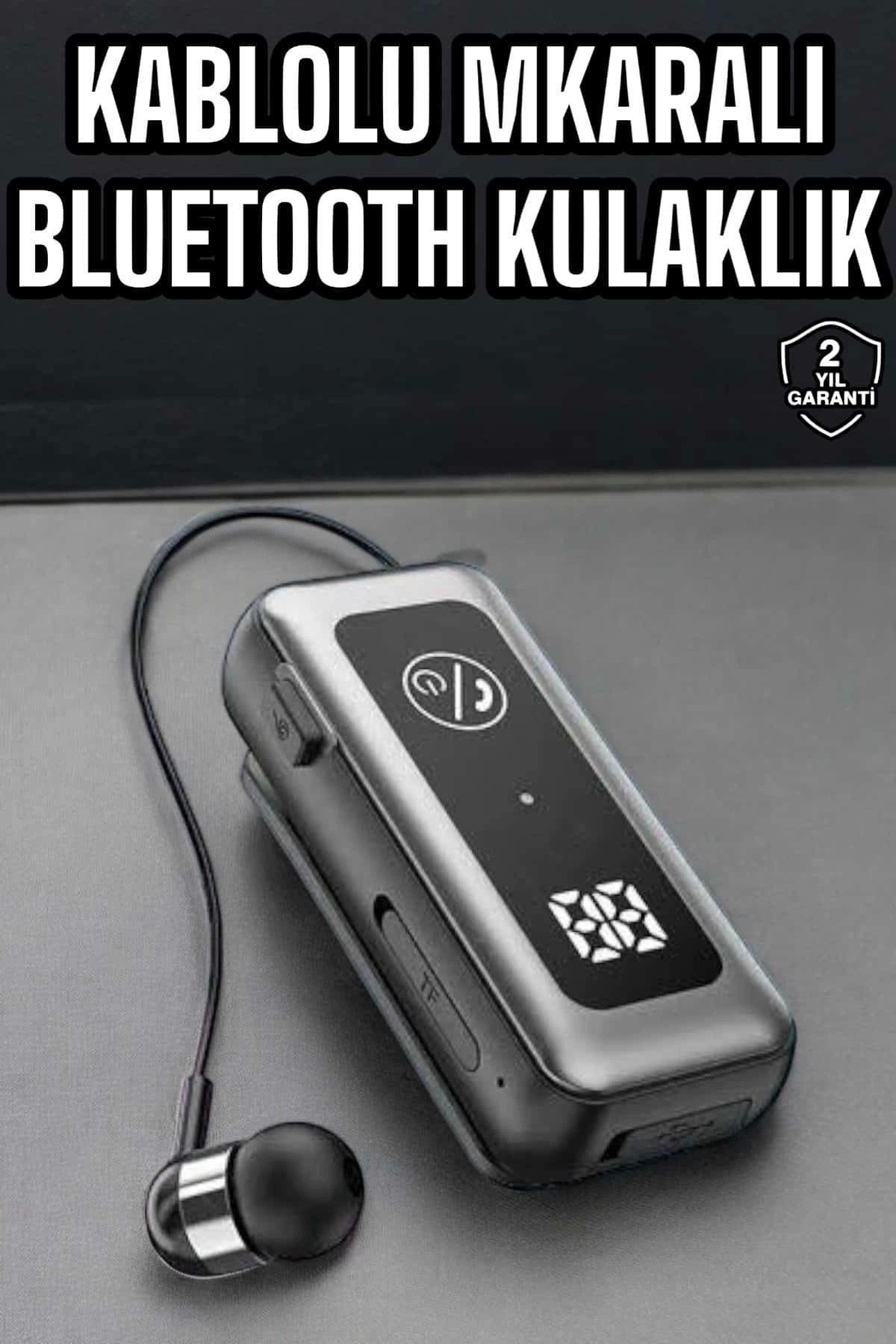 Vemora Kablolu Bluetooth Kulaklık Kulak İçi Stereo Mikrofonlu Dijital Göstergeli