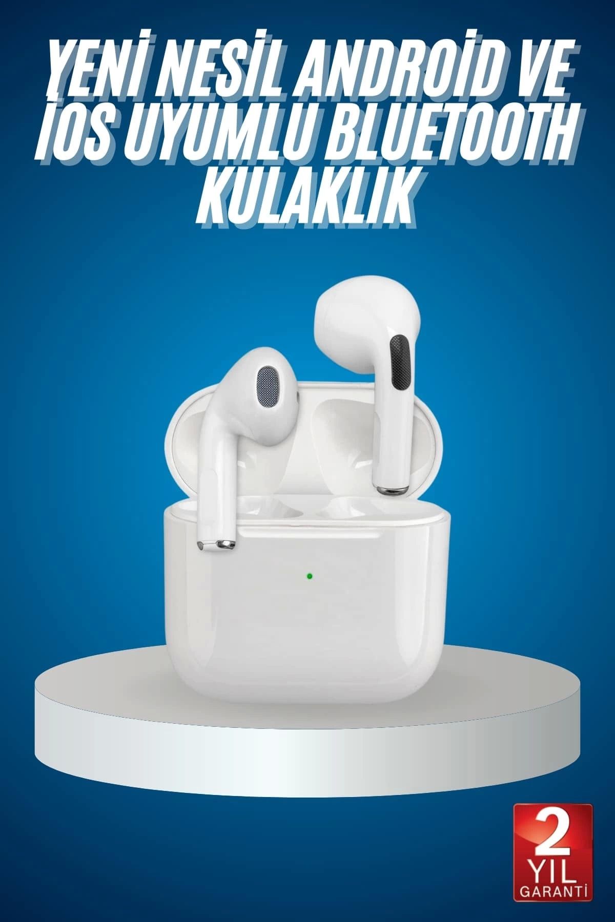 Vemora Bluetooth Kulaklık Beyaz Çağrı Cevaplama Dokunmatik Kontrol Kablosuz
