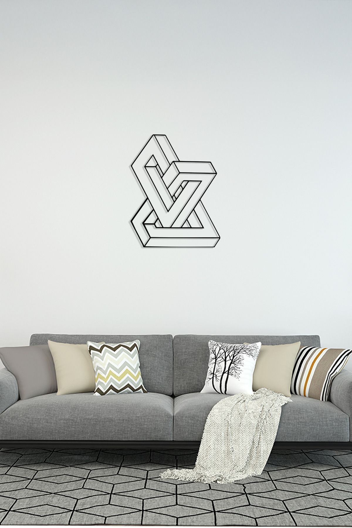cncrafft Geometrik Düğümlü Metal Tablo – Modern Duvar Dekoru
