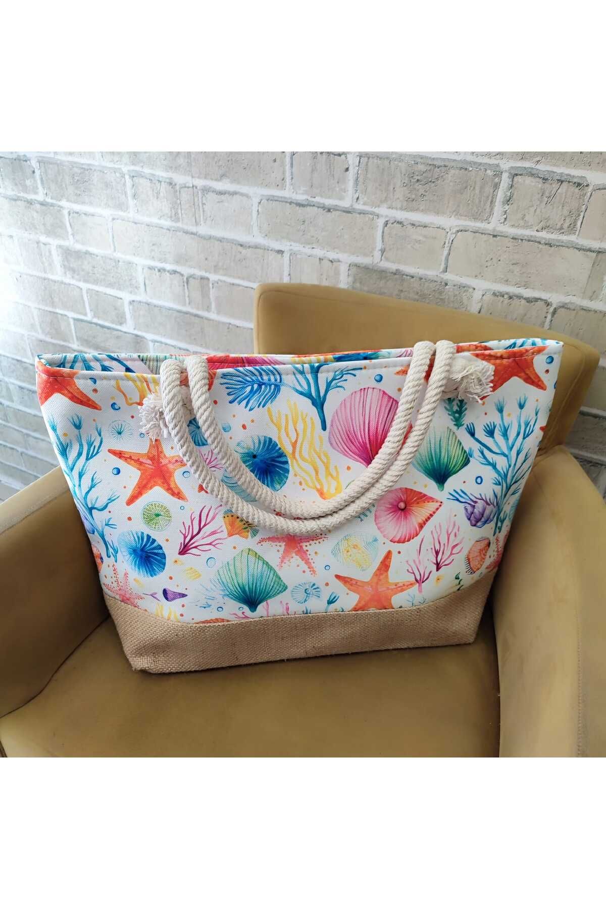GreandBags Kadın FERMUARLI Plaj Çantası
