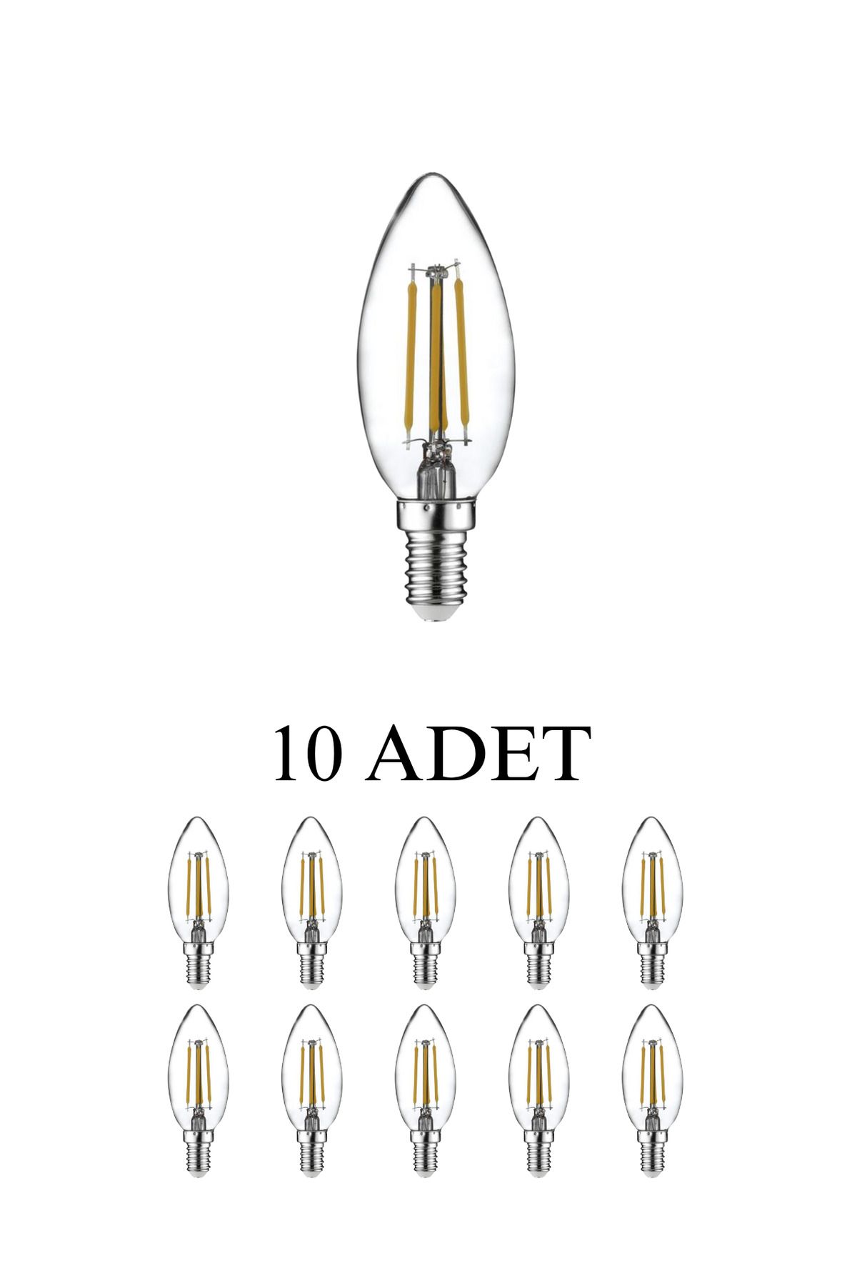 Horoz 001-013-0004 Filament Led Ampul 4W E14 Duy Beyaz Işık - 10’lu Paket