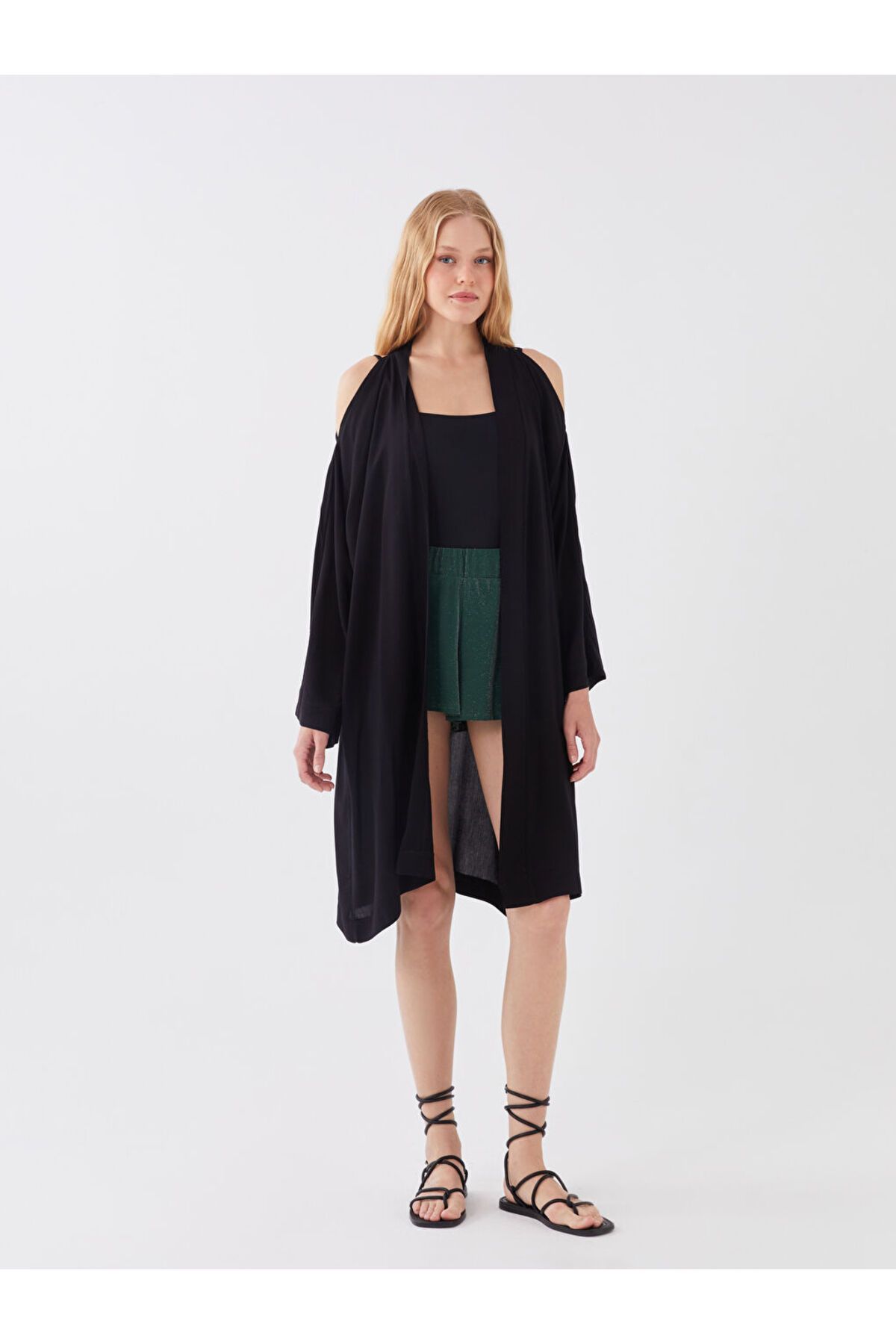 LC Waikiki LCW Şal Yaka Düz Vual Kadın Kimono