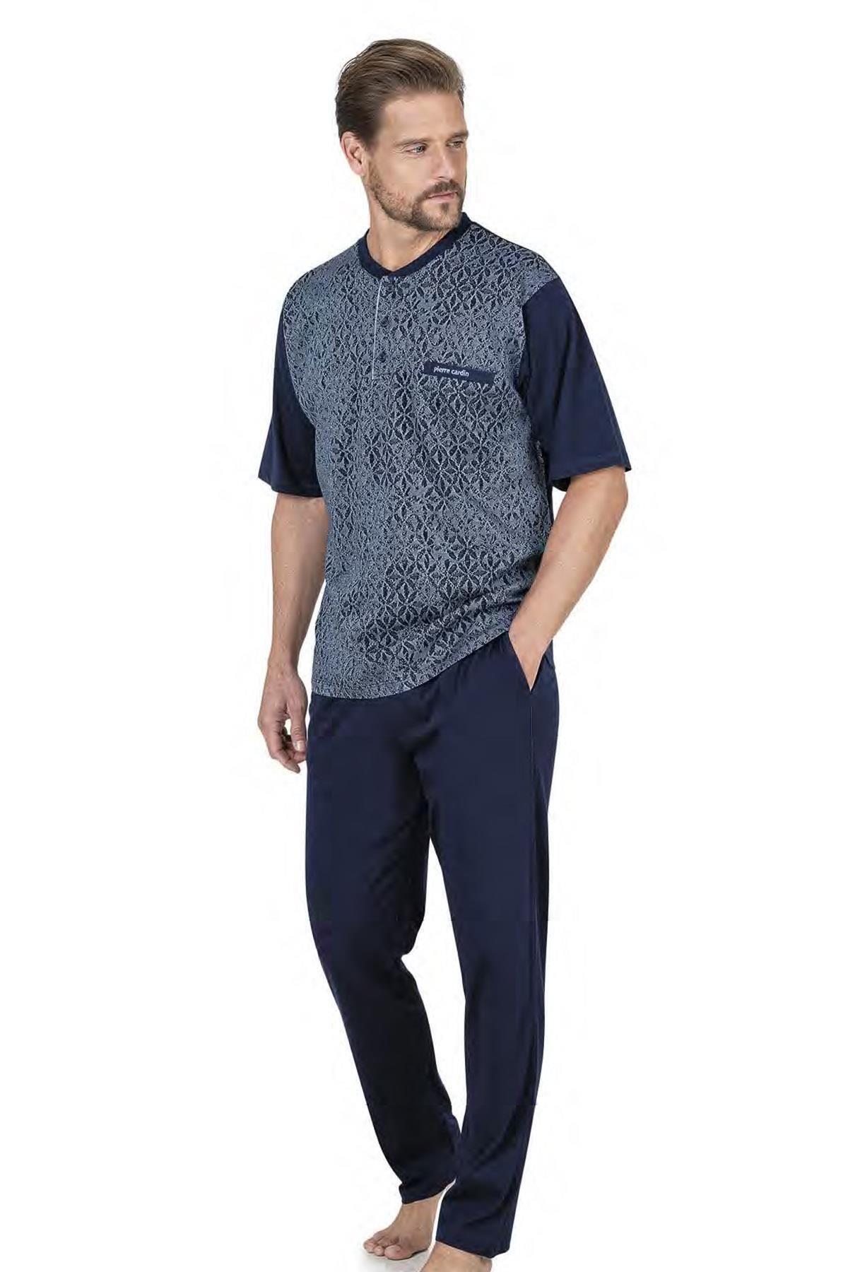 Pierre Cardin 3'lü Erkek Pijama Takım, Çeyizlik Kutulu, Jakarlı %100 Pamuk