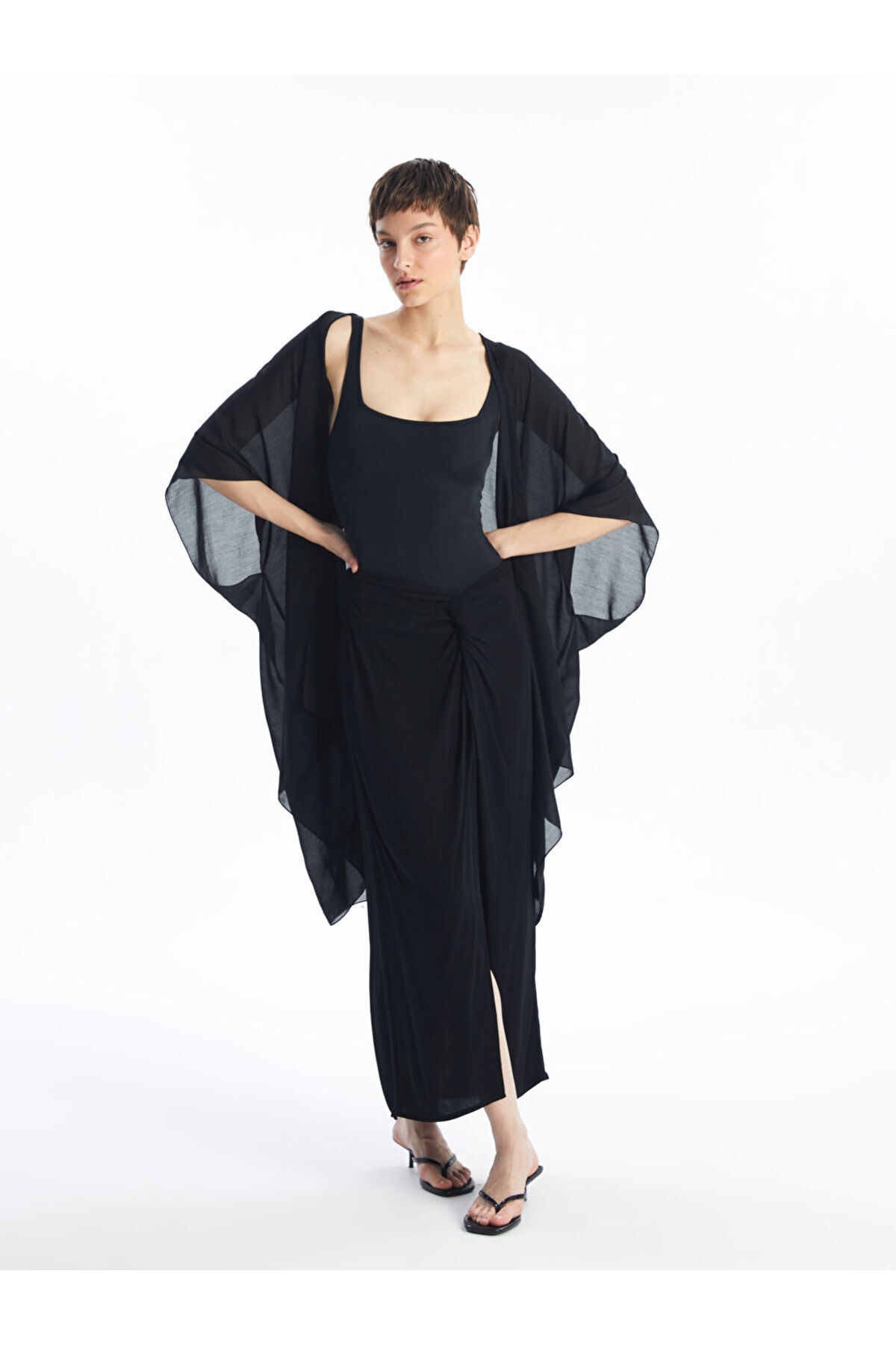 LCW Kadın Şal Yaka Düz Kimono New Season