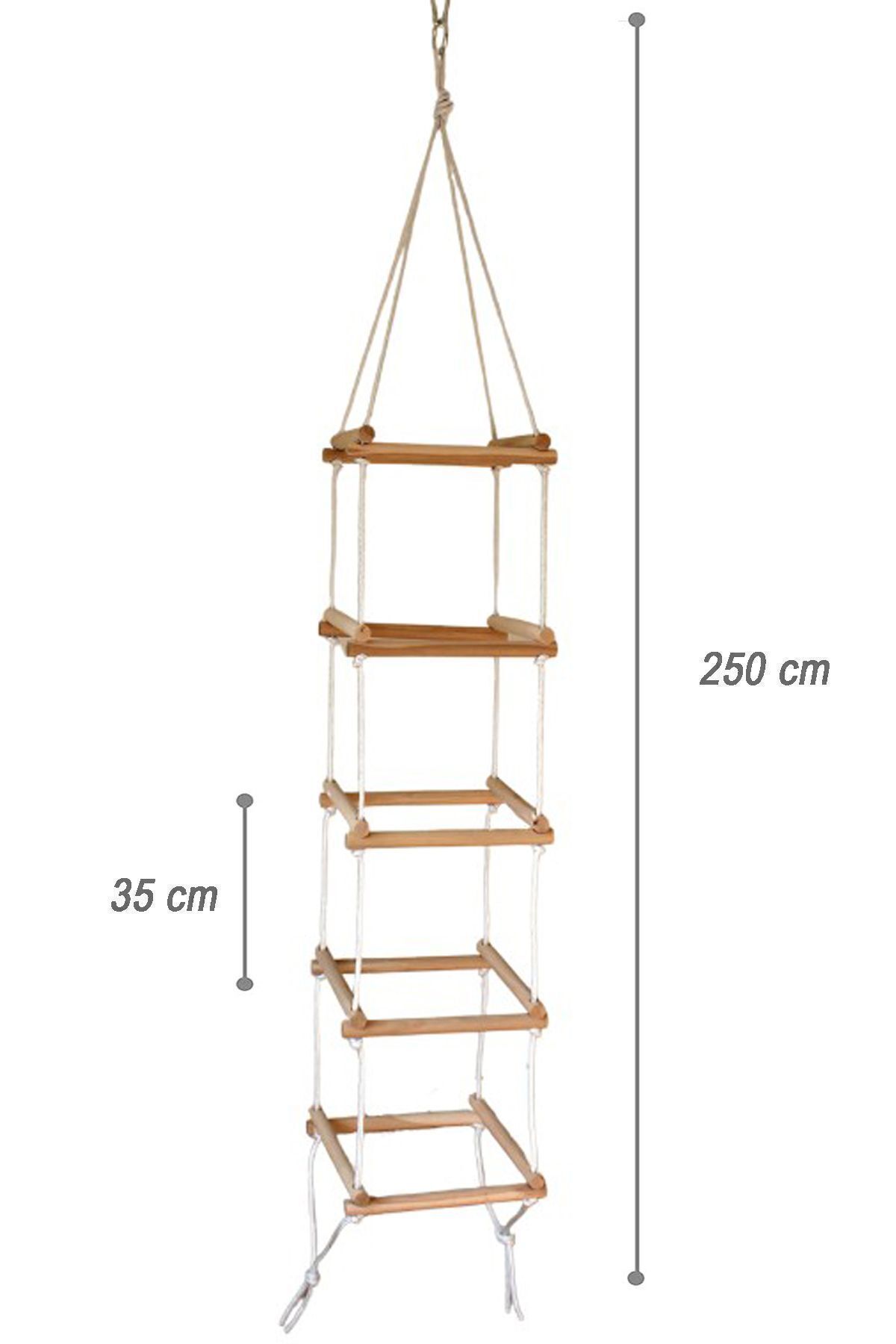 Bundera Kare Tırmanma Kulesi 5 Basamaklı Çocuk İp Tırmanma Merdiveni Akrobasi Ahşap Montessori Oyuncak fotoğrafı 4 (önizleme)