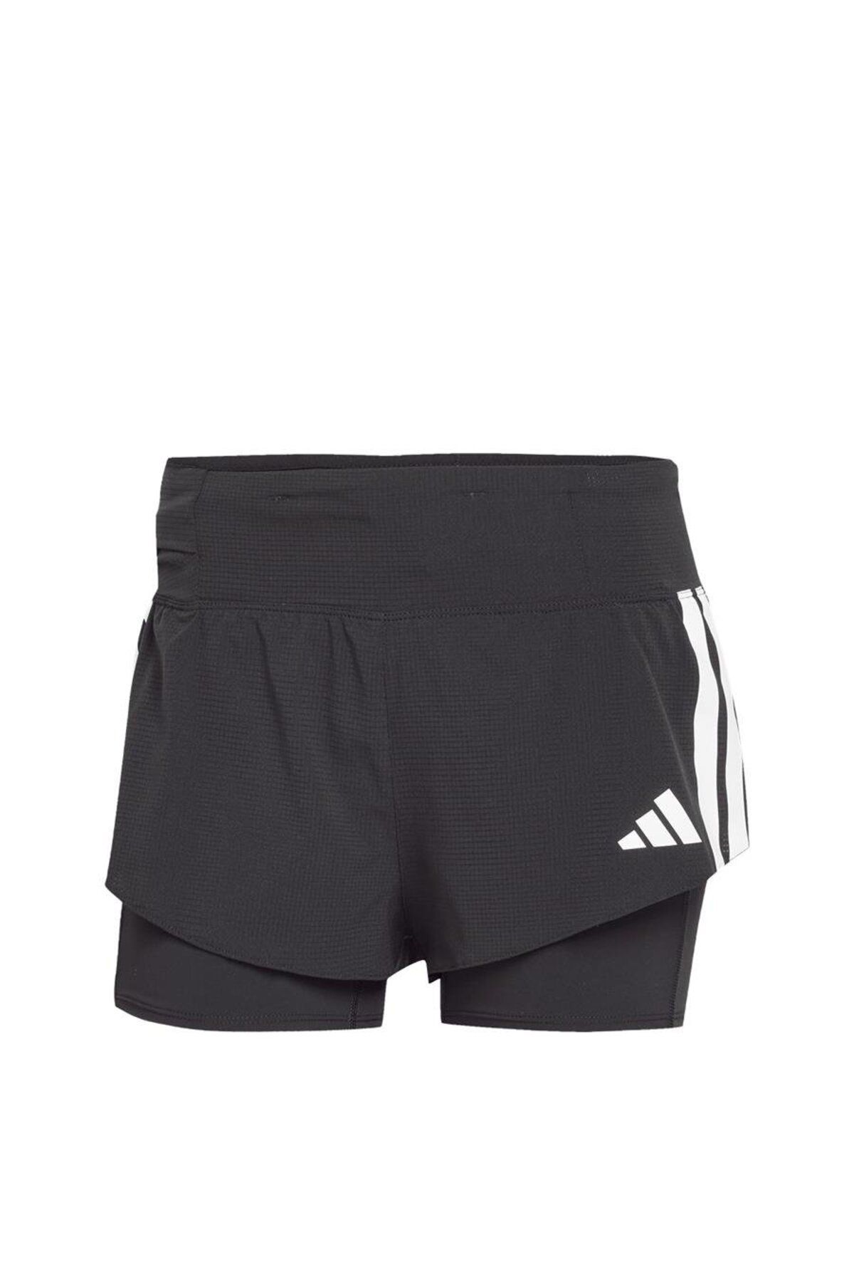 adidas Kadın Siyah Şort ADIZERO 2i1 W JD4224