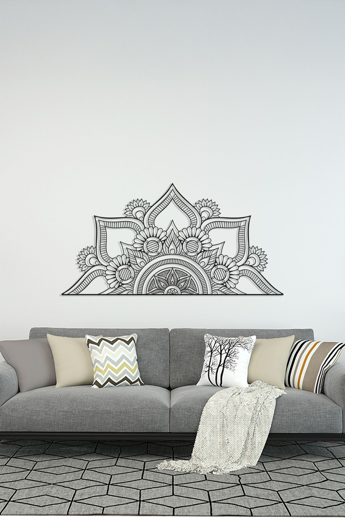 cncrafft Mandala Desenli Metal Tablo – Spiritüel ve Dekoratif Duvar Sanatı