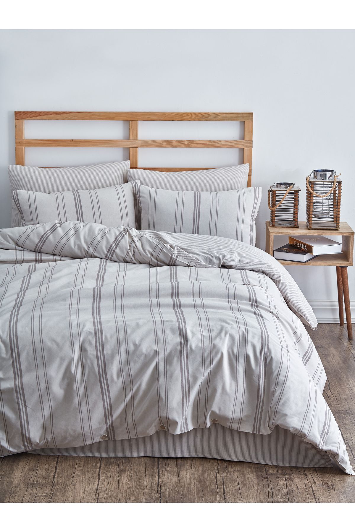 HOME MOD STORE NATUREL DOKUMA ÇİFT KİŞİLİK 4 YASTIK KILIFLI ÇEYİZLİK NEVRESİM TAKIMI
