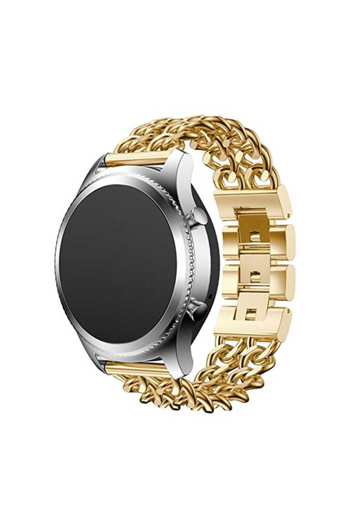 System Com Huawei Watch GT 3 46mm Uyumlu KRD-17 Metal SYS Kordon-Gold