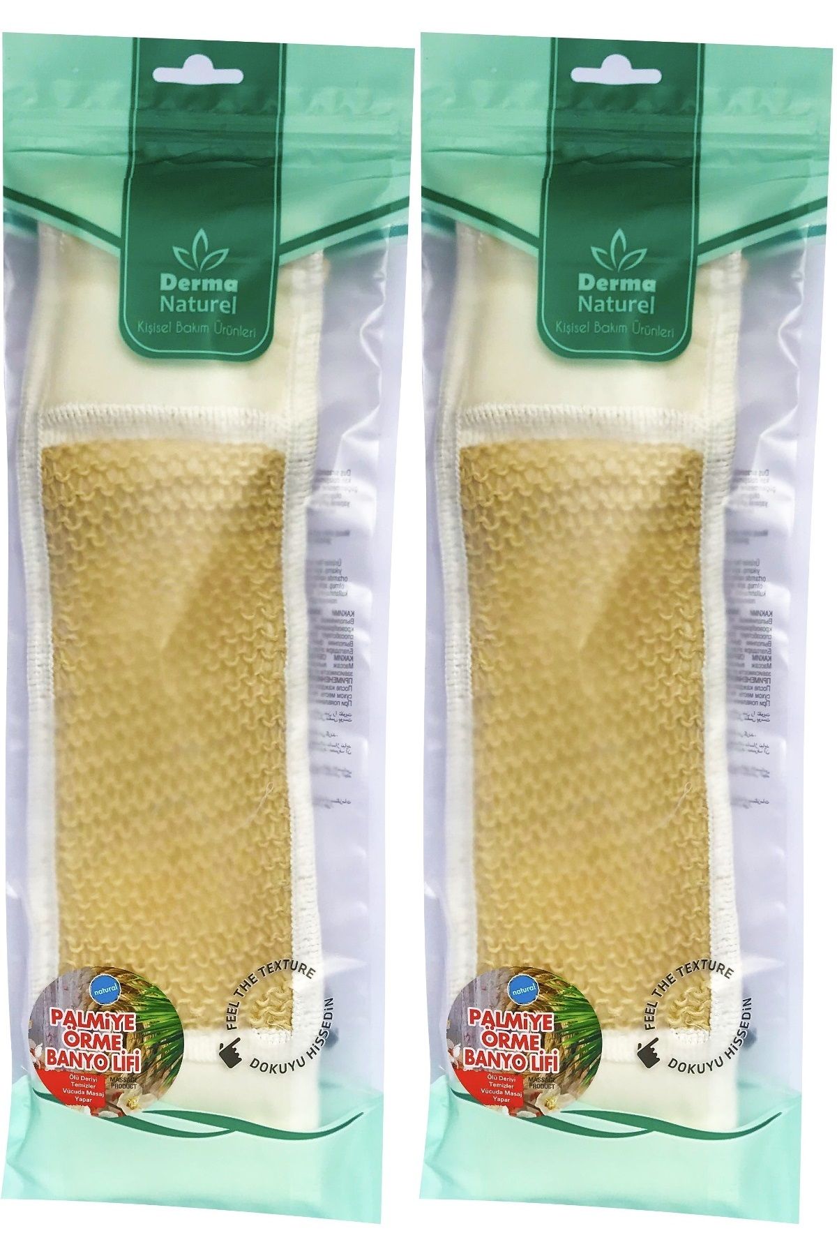 Derma Naturel Palmiye Örme İpli Banyo Kemeri (8*24CM) (2 Li Set)