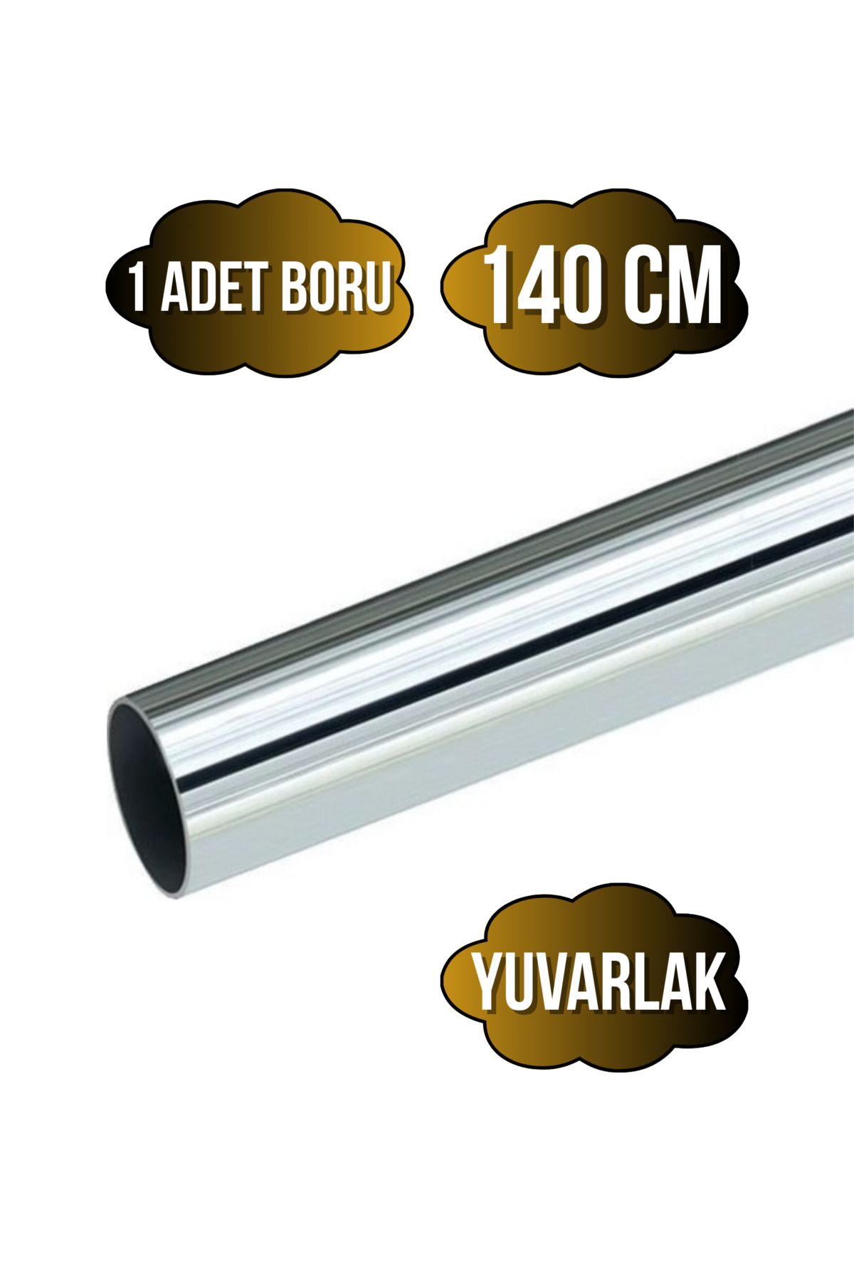 DSYapıAksesuar Yuvarlak Metal Askı Borusu Mobilya Askı Borusu(YUVARLAK)(KROM)(140CM)(1 ADET)(ÇAP:25MM)