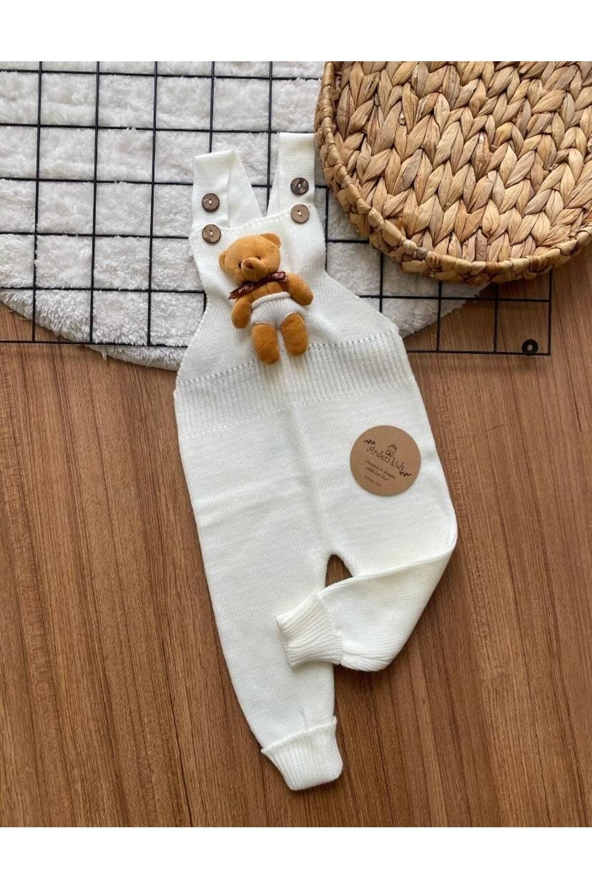 ArdenKids 0-5 Yaş Ekru Teddy Örme Salopet