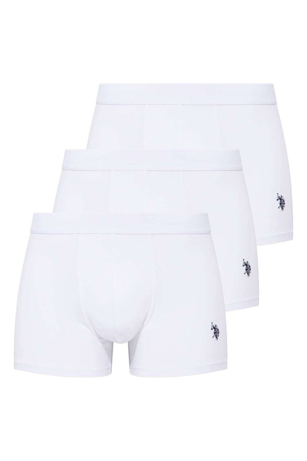 U.S. Polo Assn. 3 Adet Pamuklu ve Likralı Erkek Boxer