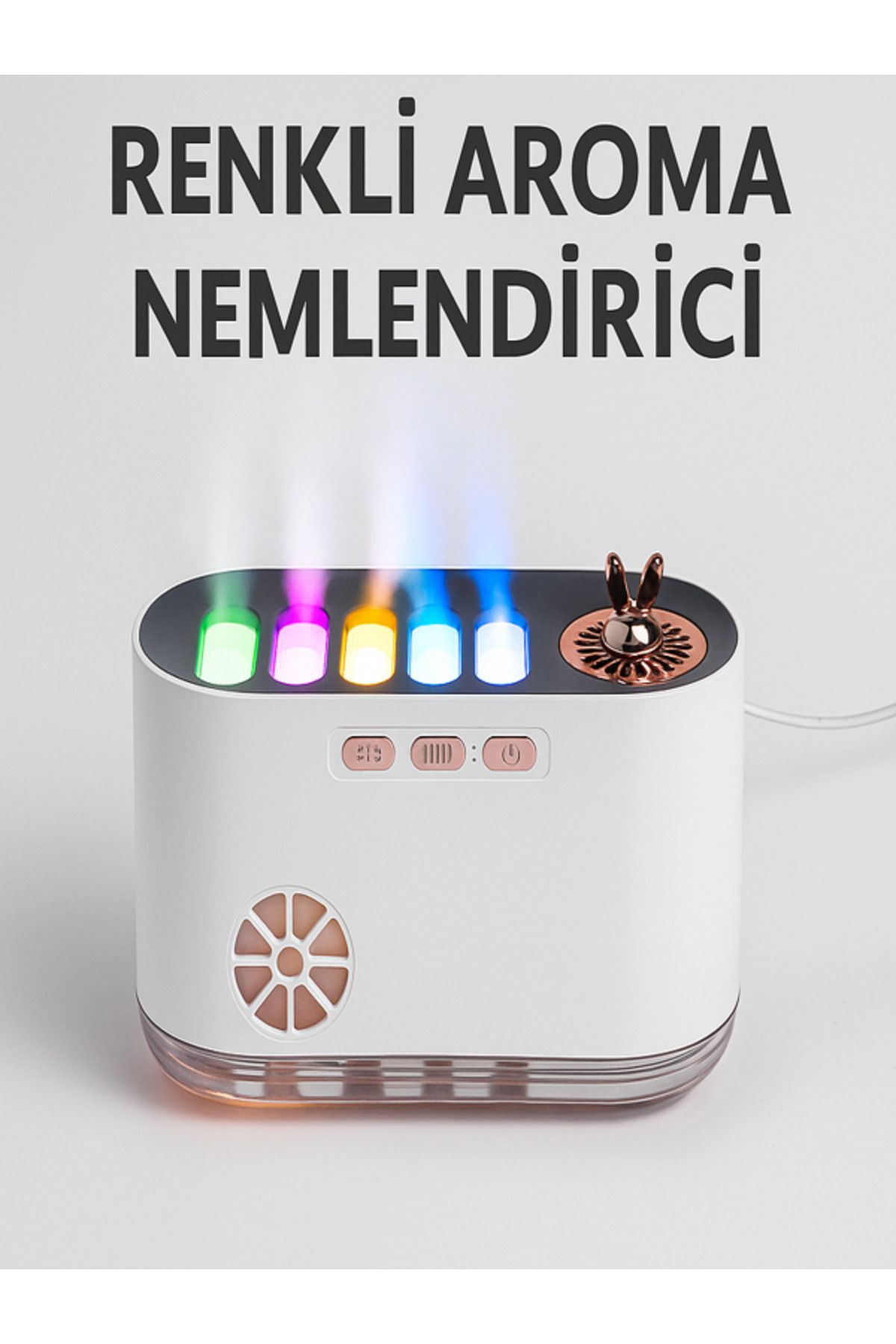Qifit Ritimli Işık ve Buhar Özellikli Aroma Terapi Cihazı - Sessiz Çalışma, 700ML Su Kapasitesi