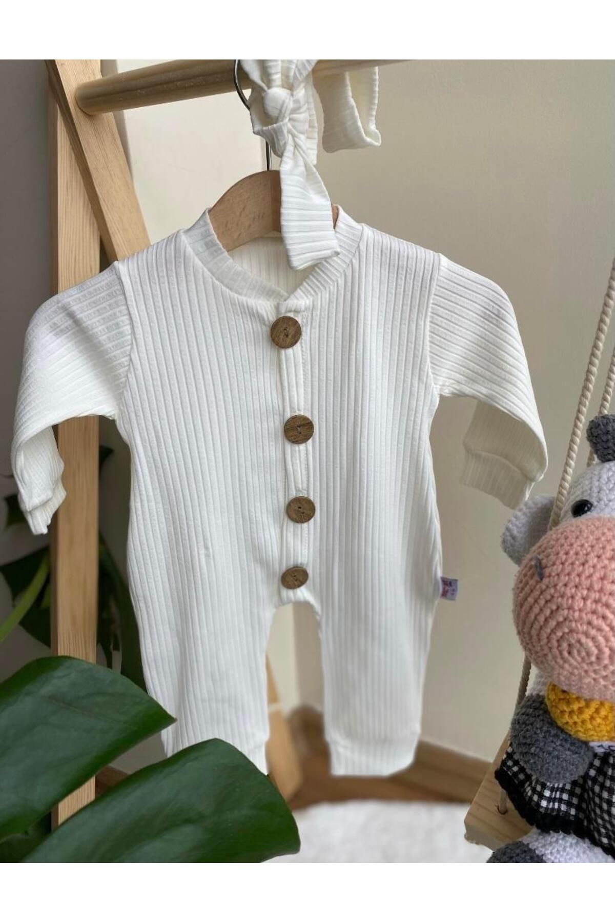 ArdenKids Ekru Düğmeli Tulum