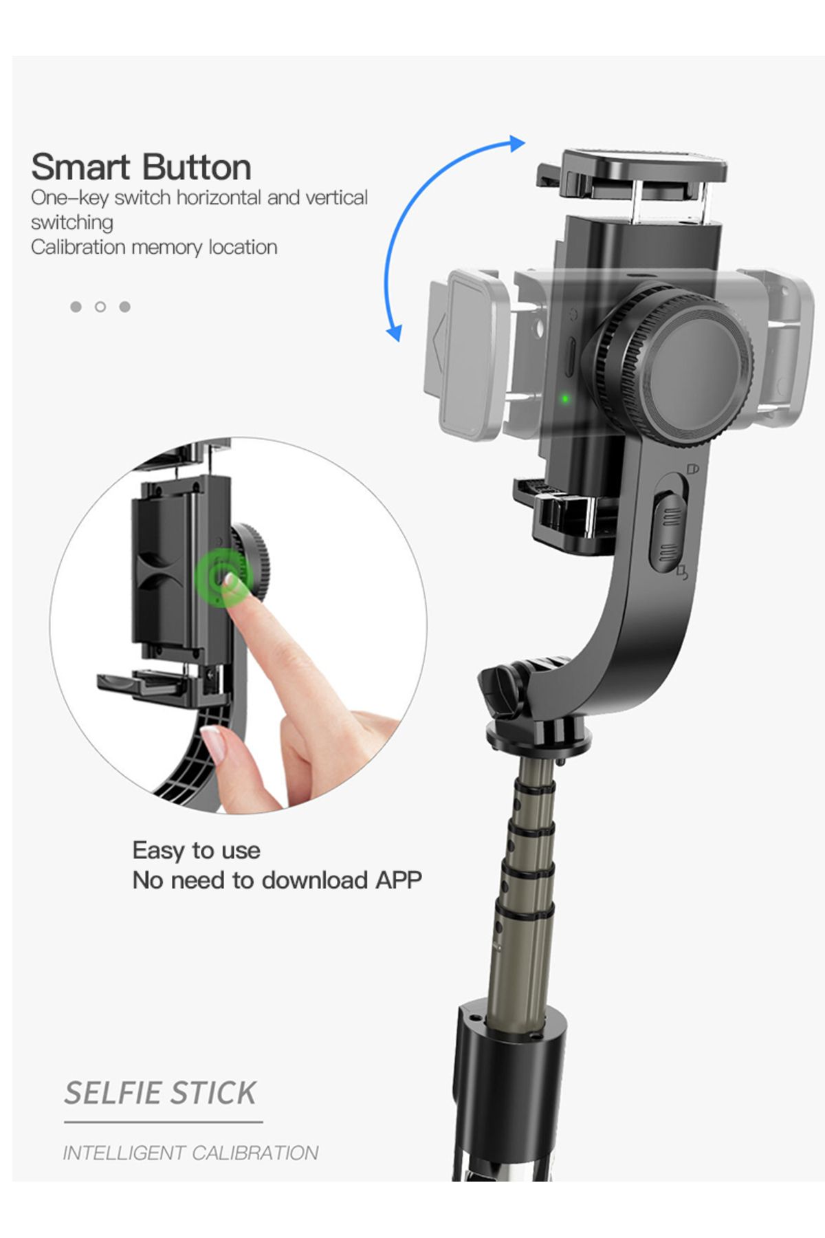 sharpdo-Multi-function Bluetooth Mobile Phone Selfie Stick Gimbal Single-axis Anti-shake Tripod 6