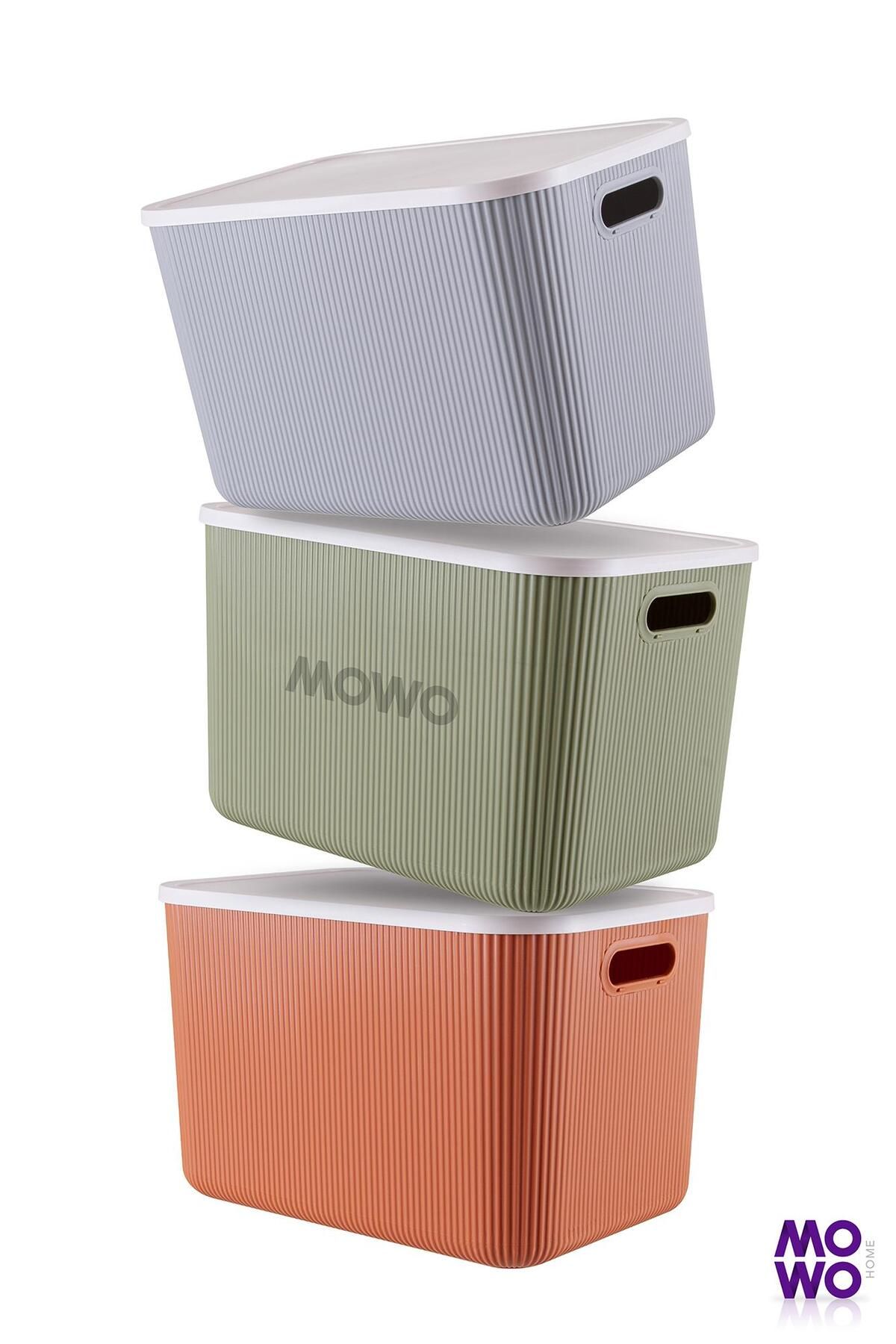 Mowo Home-Trove Mix 21 Lt Cabinet Organizer Box with Lid, Decorative Storage Box, Basket 2