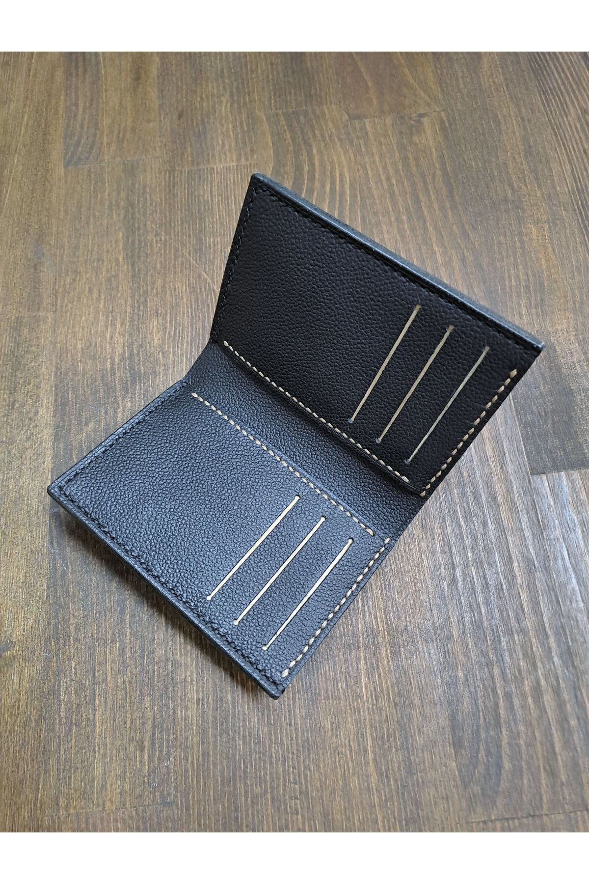 heyecanleather El Yapımı Gerçek Deri Premium Siyah Erkek Karlık Cüzdan