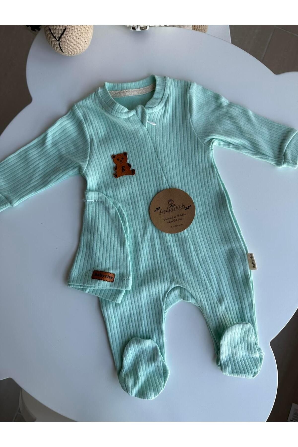 ArdenKids 0-18 Ay Mint Yeşili Şapkalı Baby Tulum