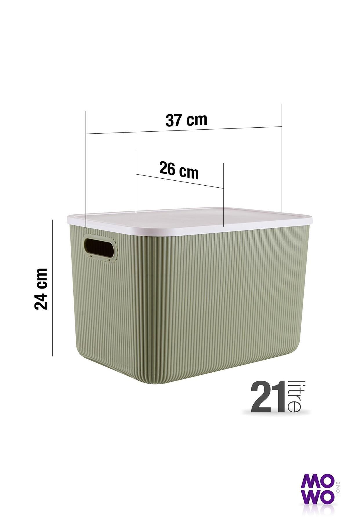 Mowo Home-Trove Mix 21 Lt Cabinet Organizer Box with Lid, Decorative Storage Box, Basket 3