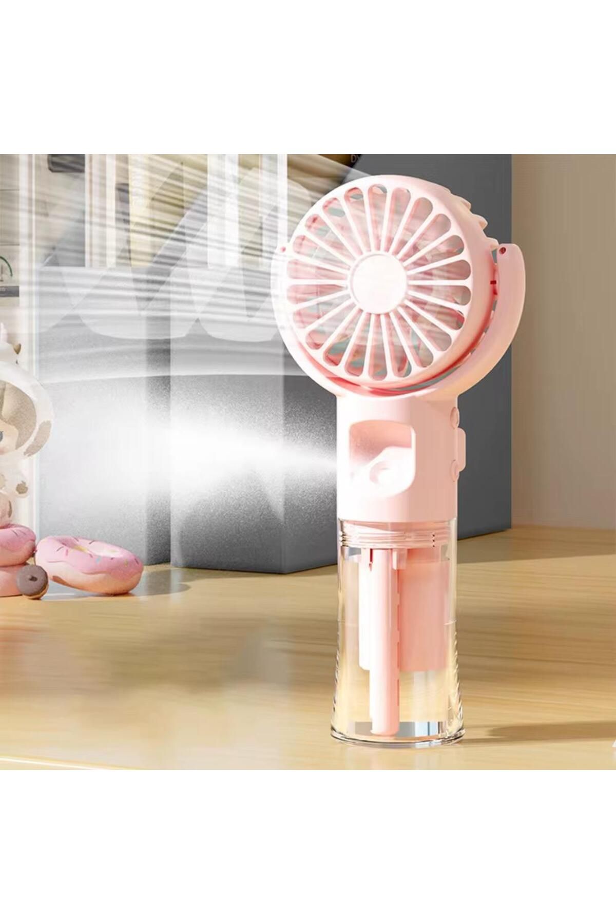 XTRIKE ME Su Püskürtmeli Masa ve El Fanı Vantilatör İpli Boyun Asmalı Mini Fan Şarjlı Pervane