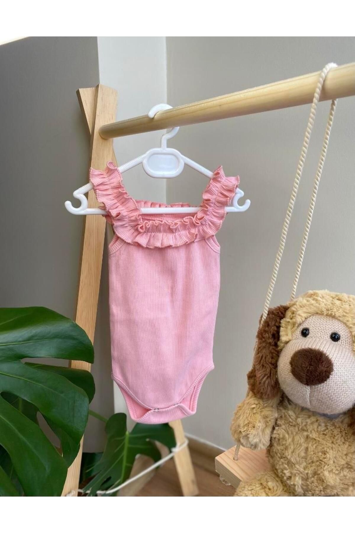 ArdenKids Pudra Fırfır Askılı Zıbın