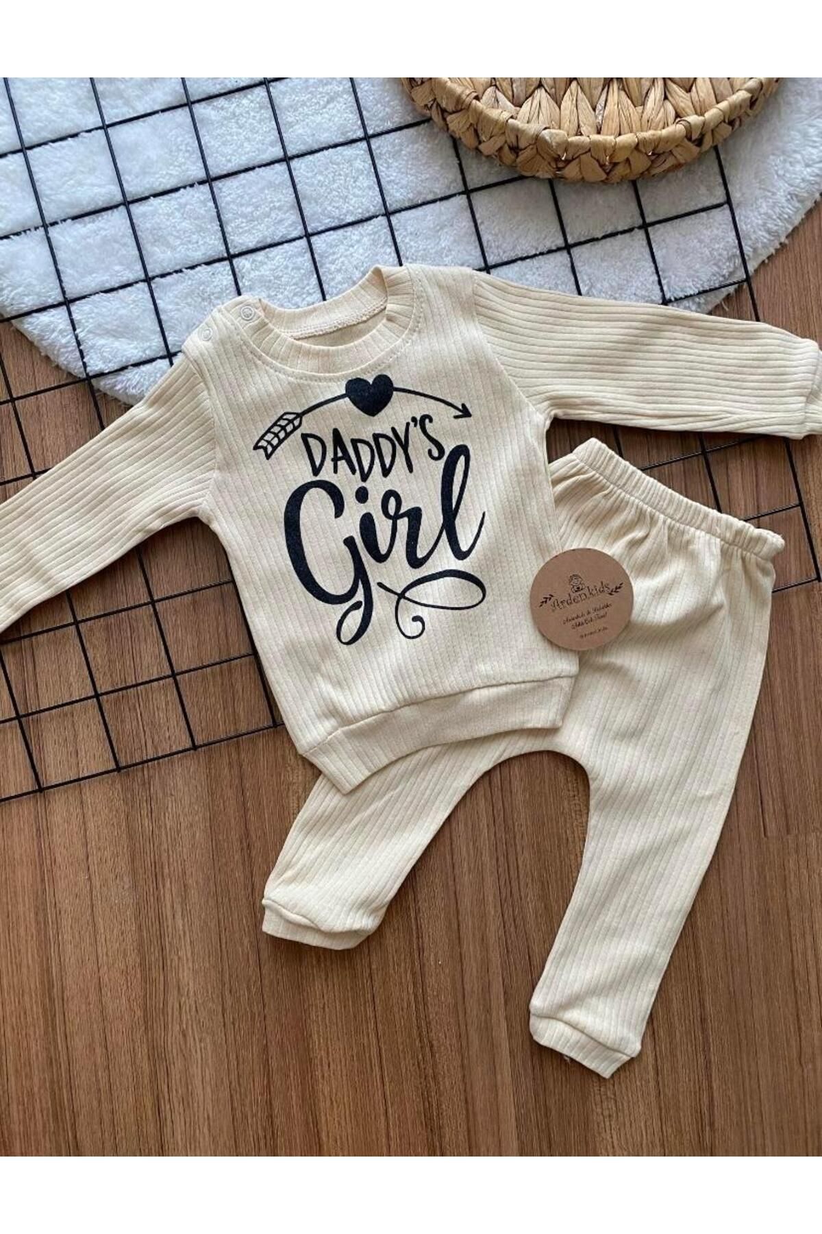 ArdenKids Ekru Daddy's Girl Alt Üst Takım