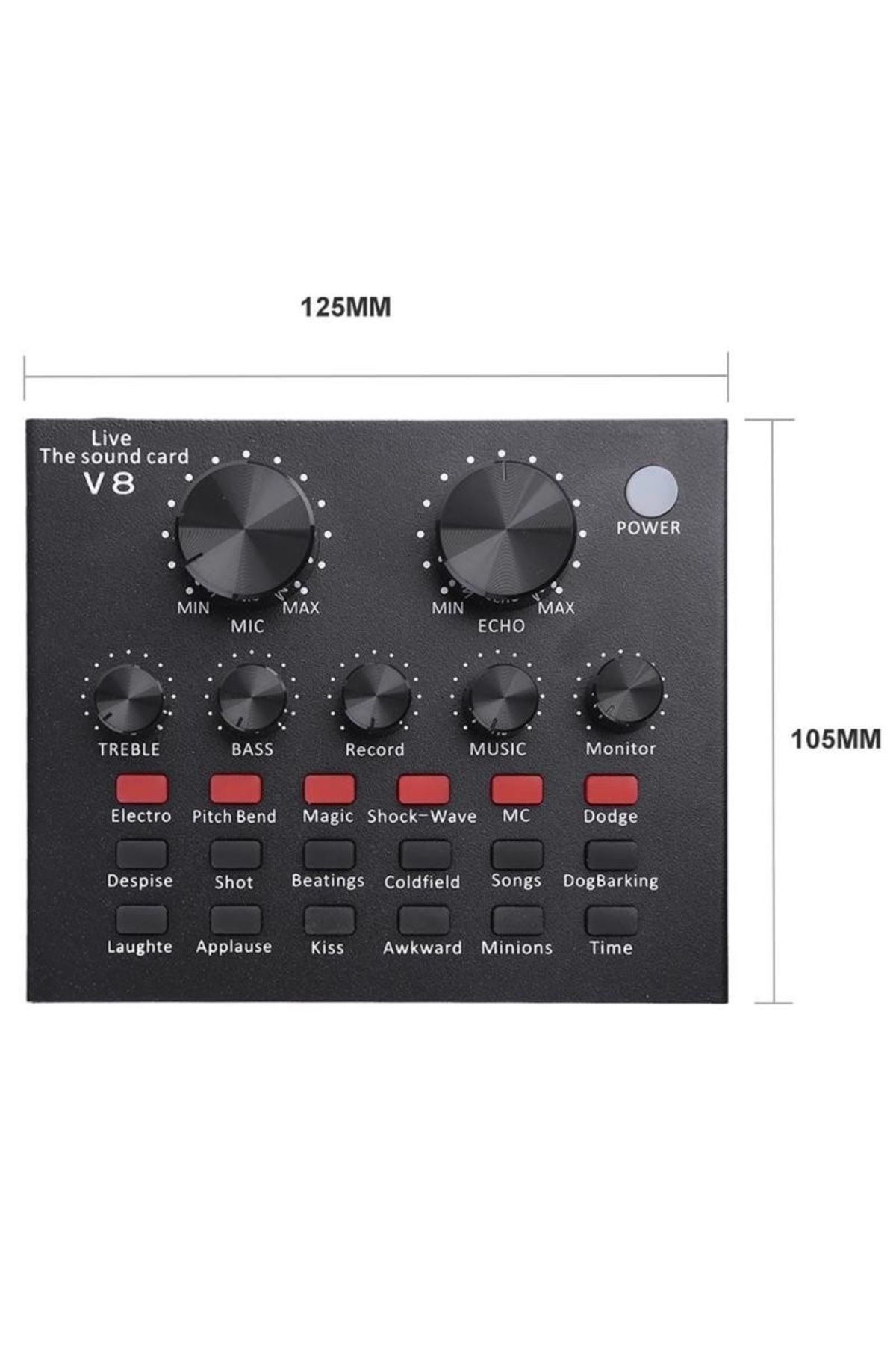 TECHSTAR-® V8 Webcast Sound Card, Usb Audio Interface, Black 3