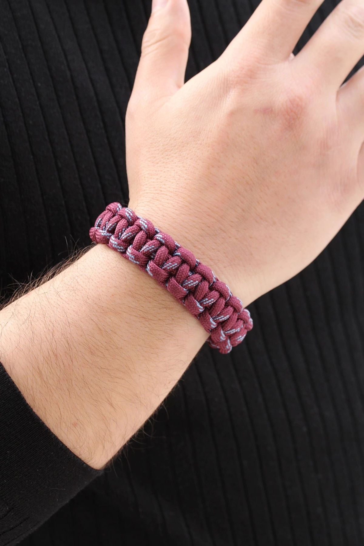 Clariss Bordo Mavi Paracord Bileklik
