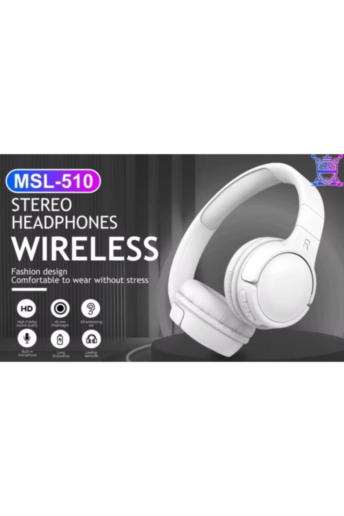 NEVARSA MSL-510 Kablosuz Bluetooth Kulaklık | Extra Bass | Mikro SD | Type-C Şarjlı