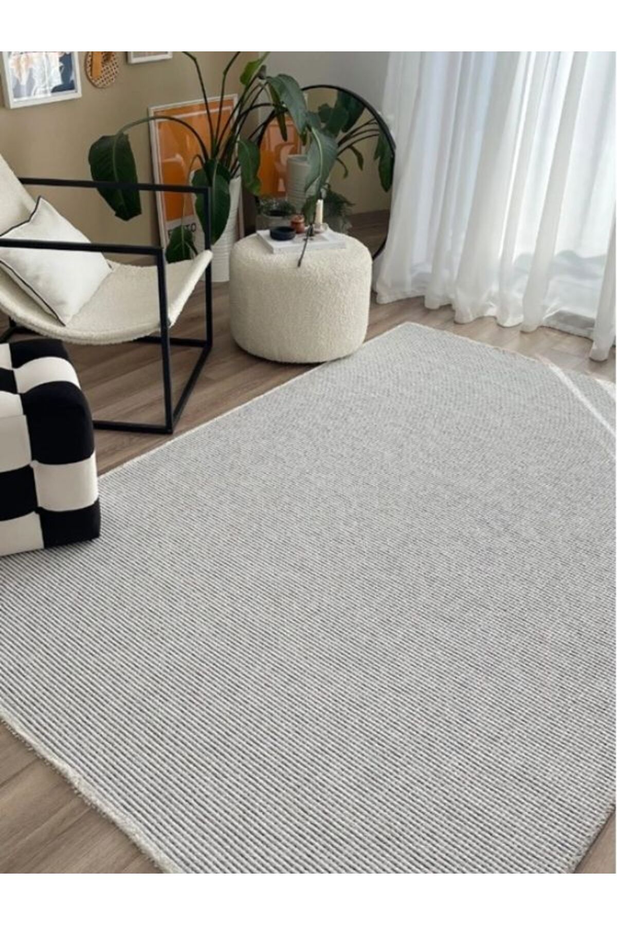 Halımax Türkmen Jaipur Jp01 Gri Makinede Yıkanabilir Leke Tutmaz Kaymaz Kolay Temizlenen Modern Halı