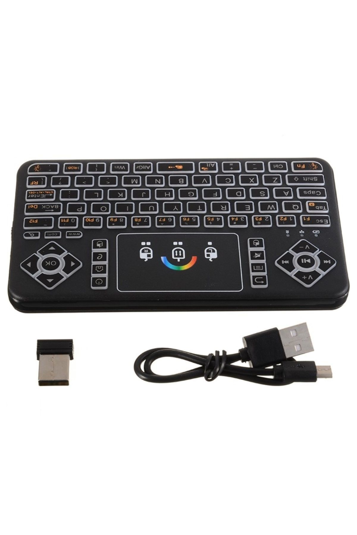 TECHSTAR-Wireless keyboard Techstar® Q9 RGB lighting, QWERTY, Plug&Play, Tochpad, Keyboard, Mouse 4
