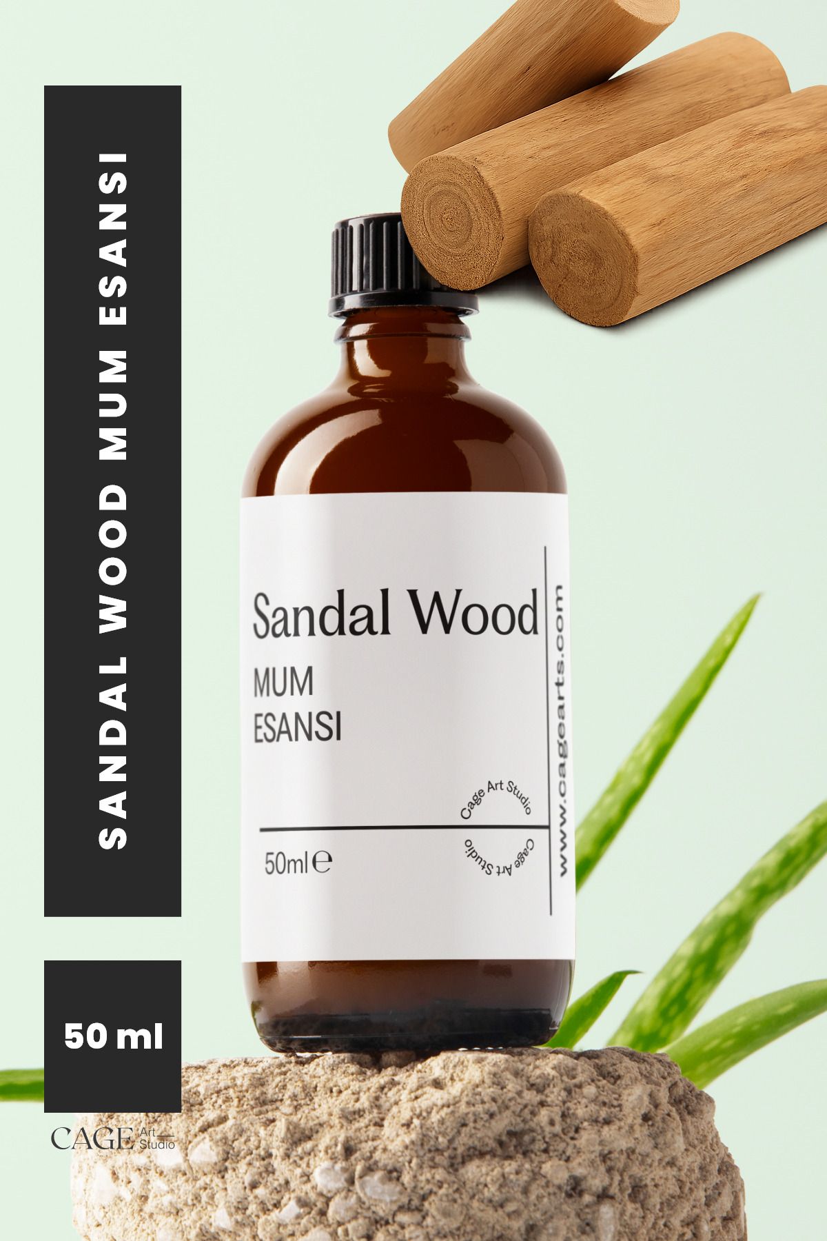 Cageartstudio Sandal Wood Mum Esansı 50 Ml, Yüksek Kalite Mum Esansı, Mum Koku Esansı, Soya Wax Esansı 50ml