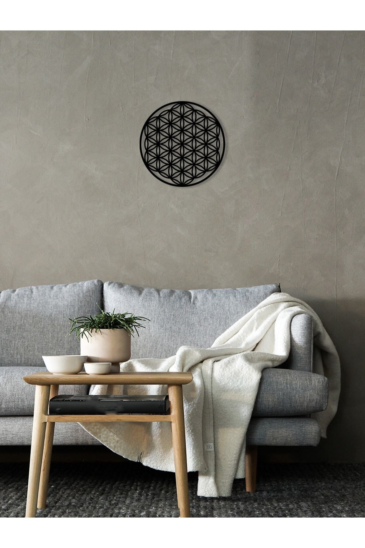 Elioure Şık Ahşap Yaşam Çiçeği Duvar Tablosu, 3mm MDF, modern ve dekoratif tasarım