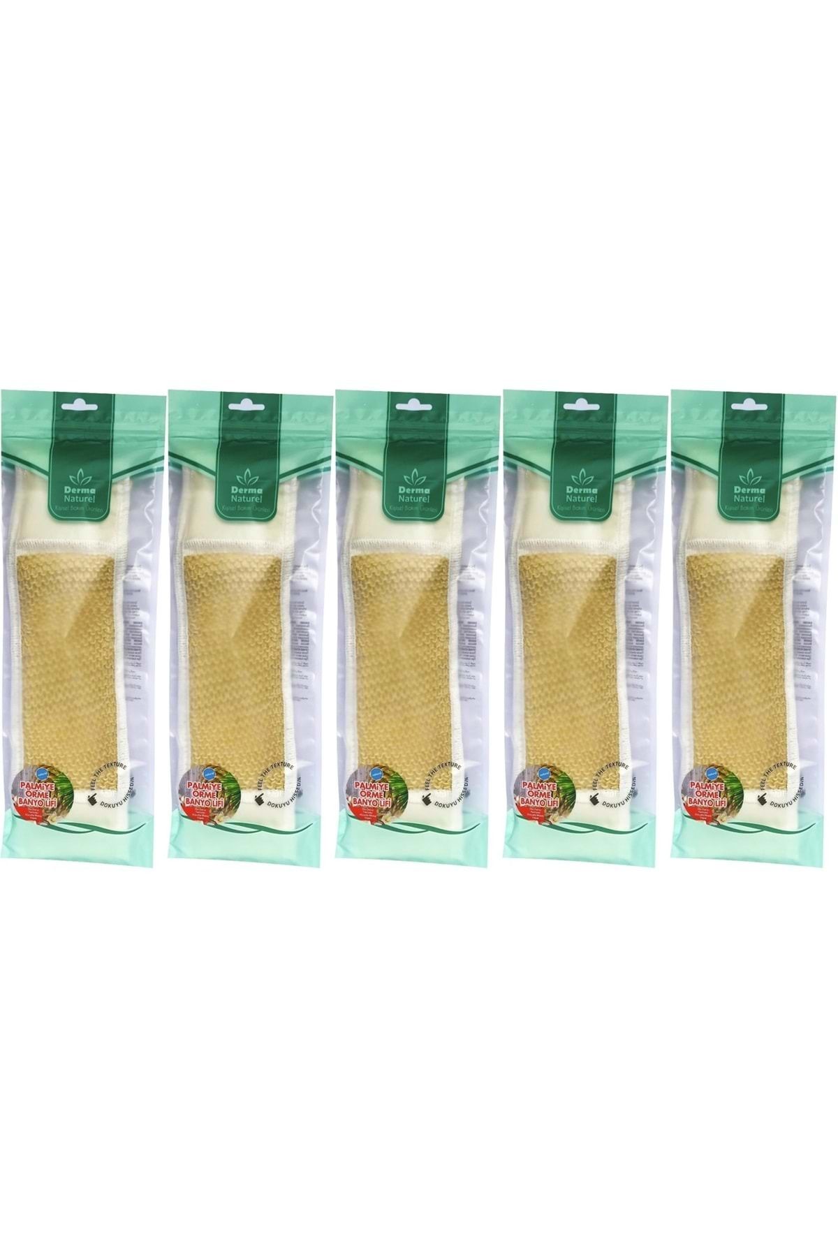Derma Naturel Palmiye Örme İpli Banyo Kemeri (8*24CM) (5 Li Set)