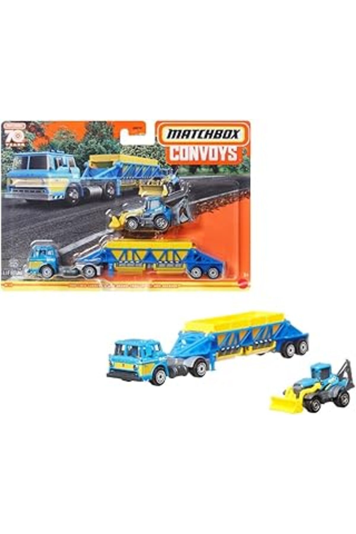 Pazarcan Matchbox Konvoy Araçlar Serisi Gbk70-hlm87 08/10 Ford C900 Cabover & Mbx Gravel Trailer - Mbx Backh