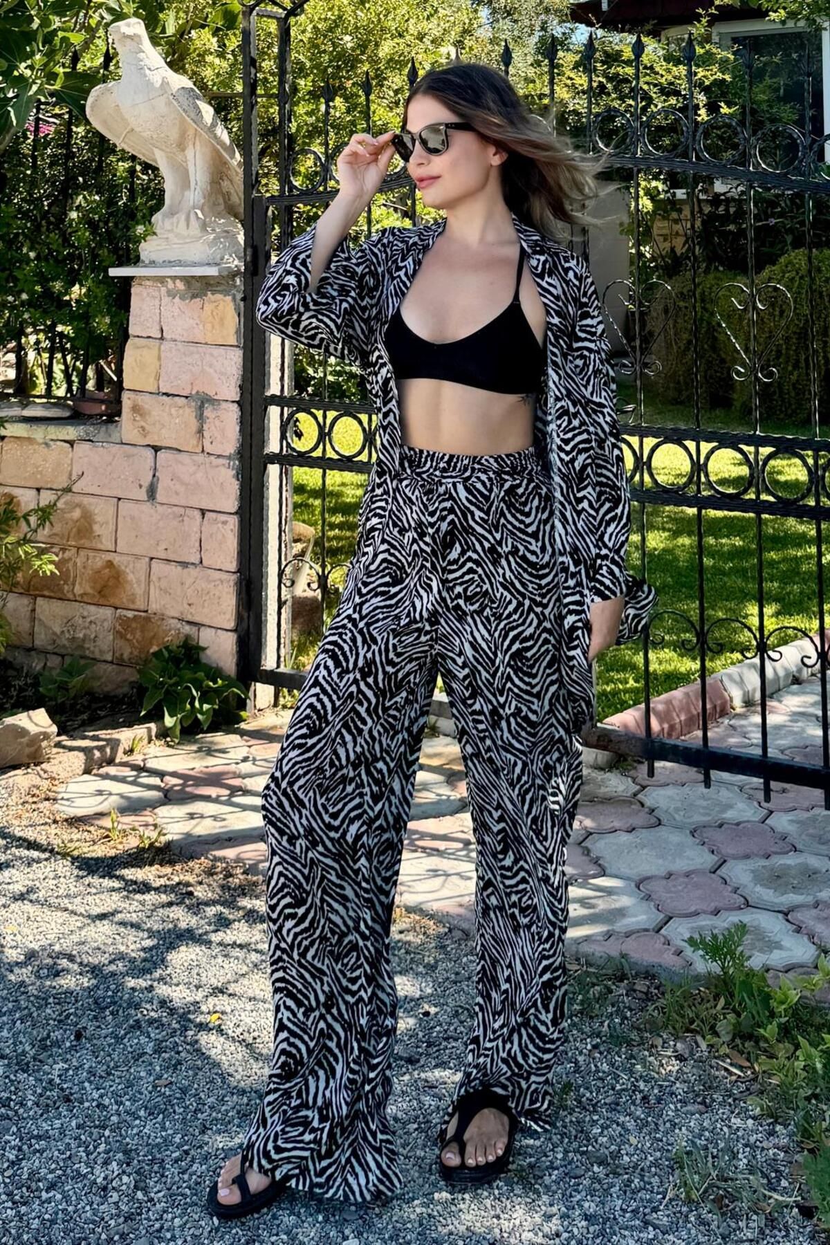 bb butik basic Alaçatı Vual Kimono Takım VL6757