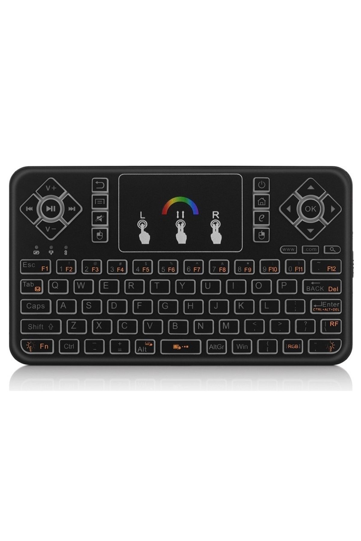 TECHSTAR-Wireless keyboard Techstar® Q9 RGB lighting, QWERTY, Plug&Play, Tochpad, Keyboard, Mouse 9