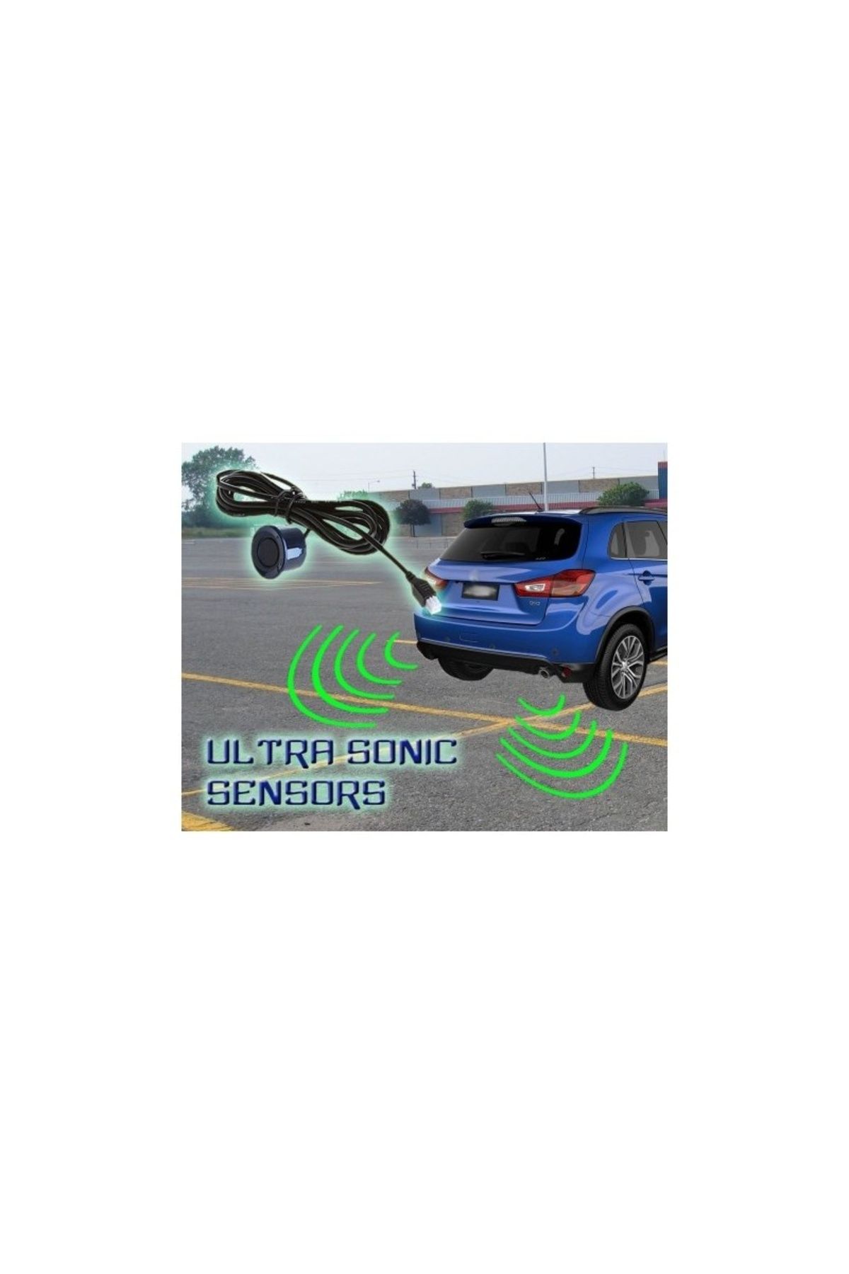 TECHSTAR-Car Parking Sensor Set Parktronic Detector Display Radar Monitor 4 Sensors Yellow 4