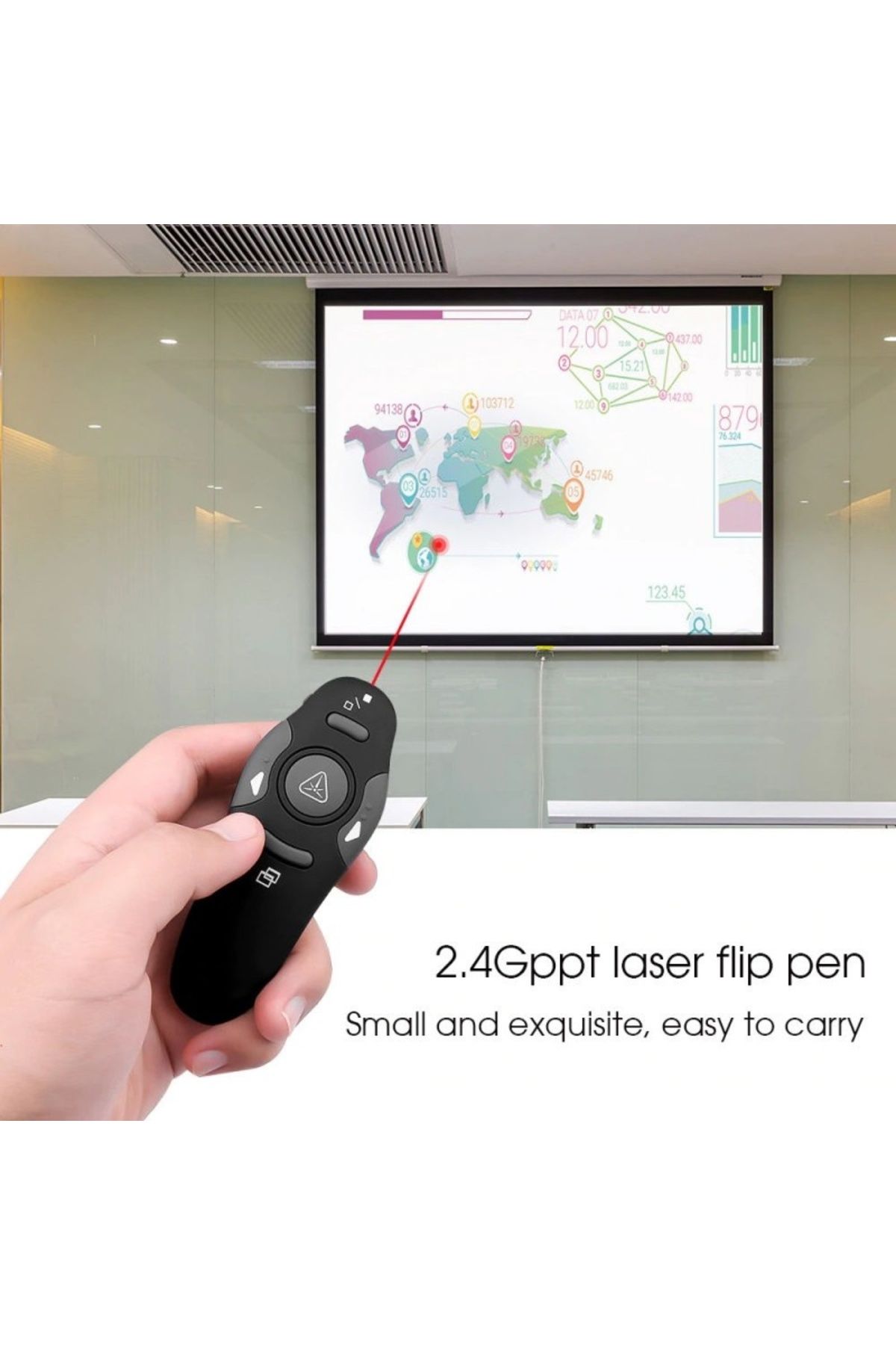 TECHSTAR-Wireless Presentation Remote Control, With Laser Pointer, Slideshow Buttons, Usb 6